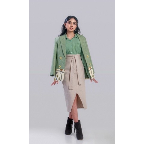 BOOLAO Picnic Panic Wrap Skirt (Rok Lilit) - Light Creme (Khaki)