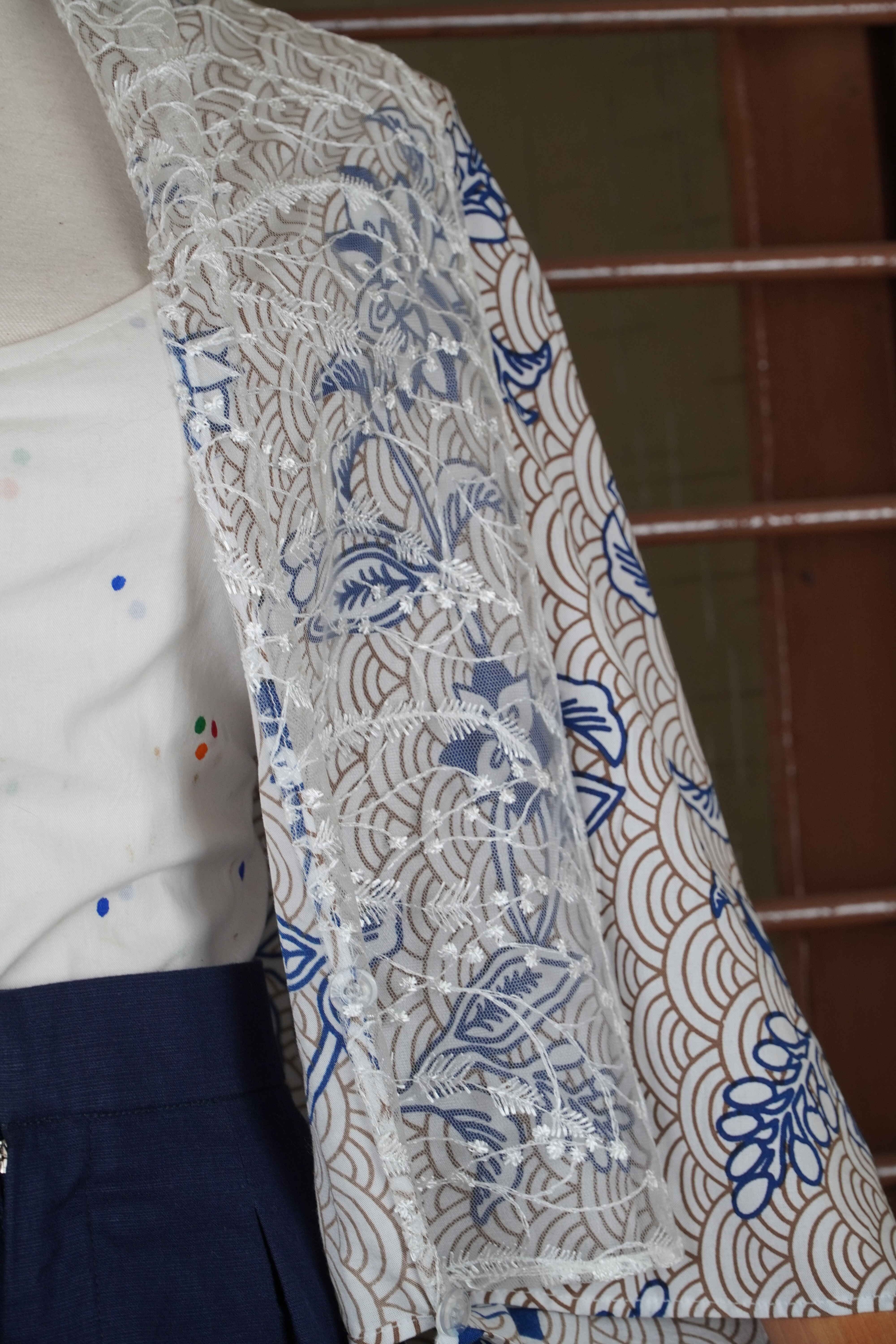 BOOLAO Outer Scarves Porcelain Batik Embroidery