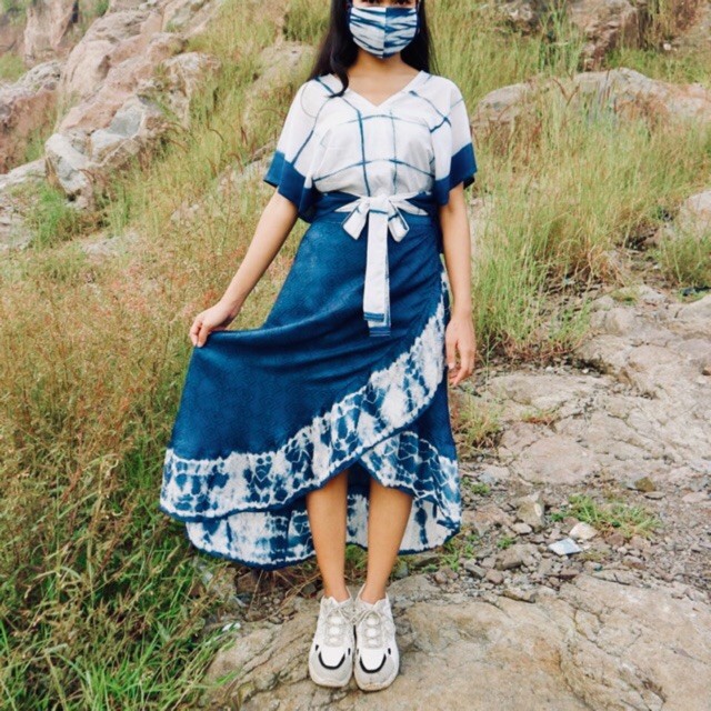 BOOLAO Shibori Wrap Skirt (Rok Nui Tie Dye)