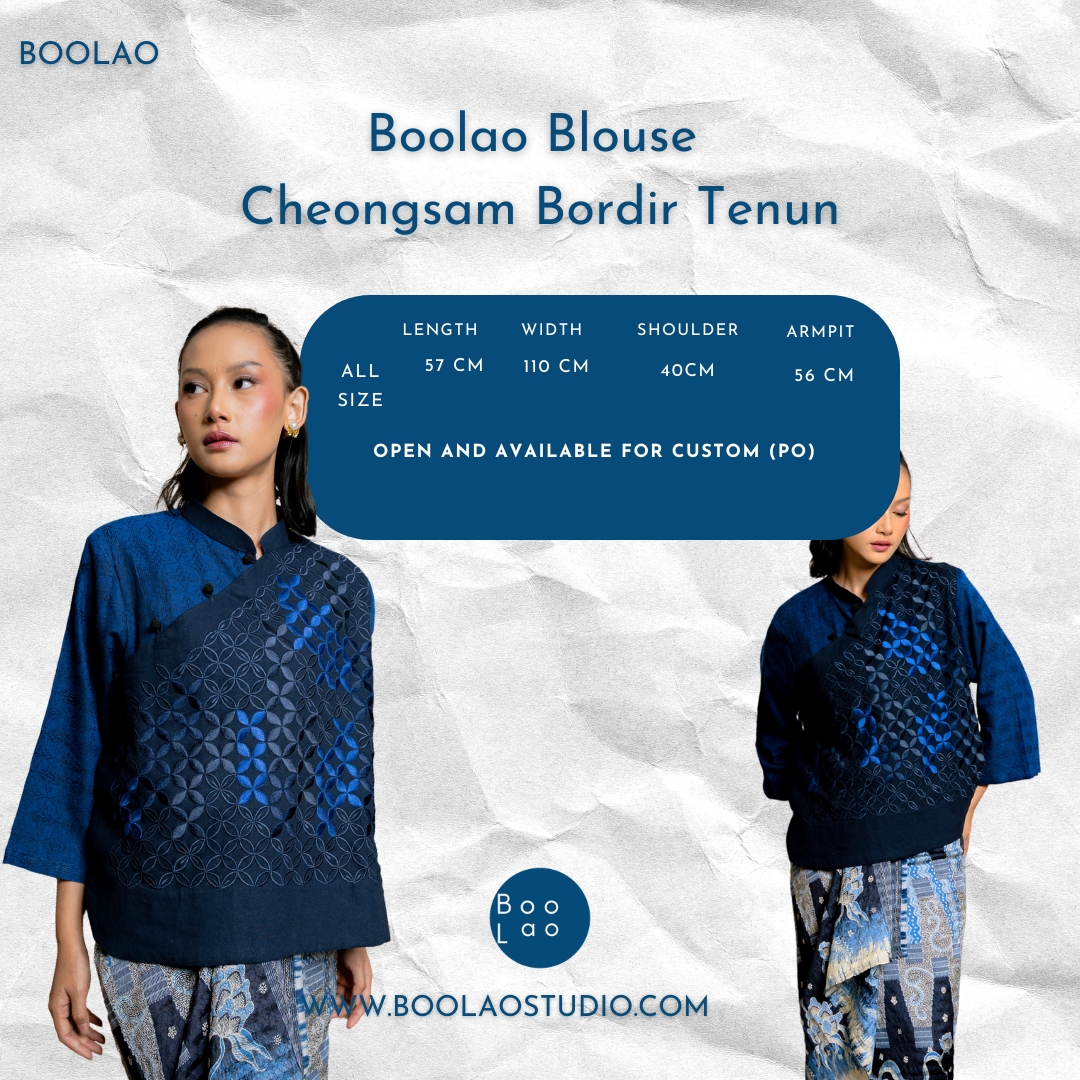 BOOLAO Blouse Cheongsam Bordir Tenun