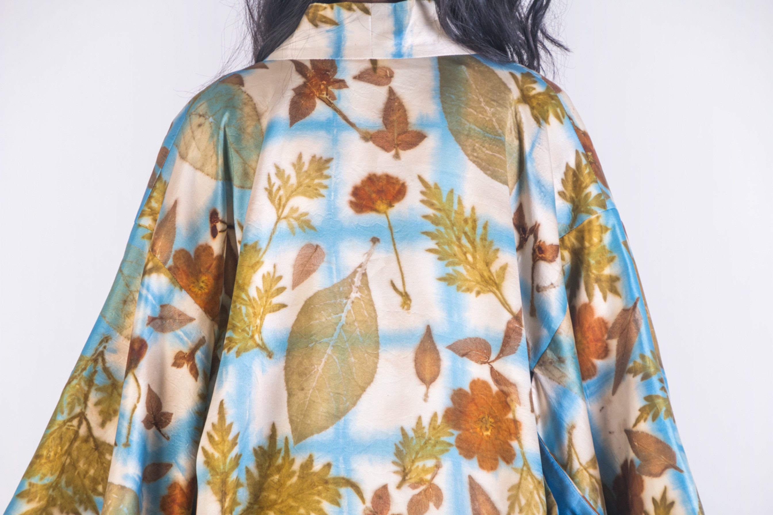 BOOLAO Itajime Kimono Shibori on Ecoprint Falling Botanical