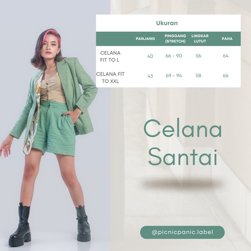 BOOLAO Celana Linen Santai Pendek (Boxer Pantai) - Matcha