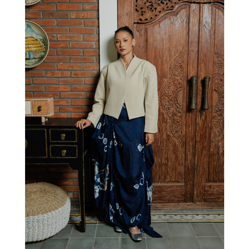 Beskap Outer Dropped Shoulder Boxy - cream