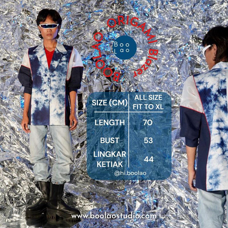 Boolao ORIGAMI Organza Blazer Tie Dye