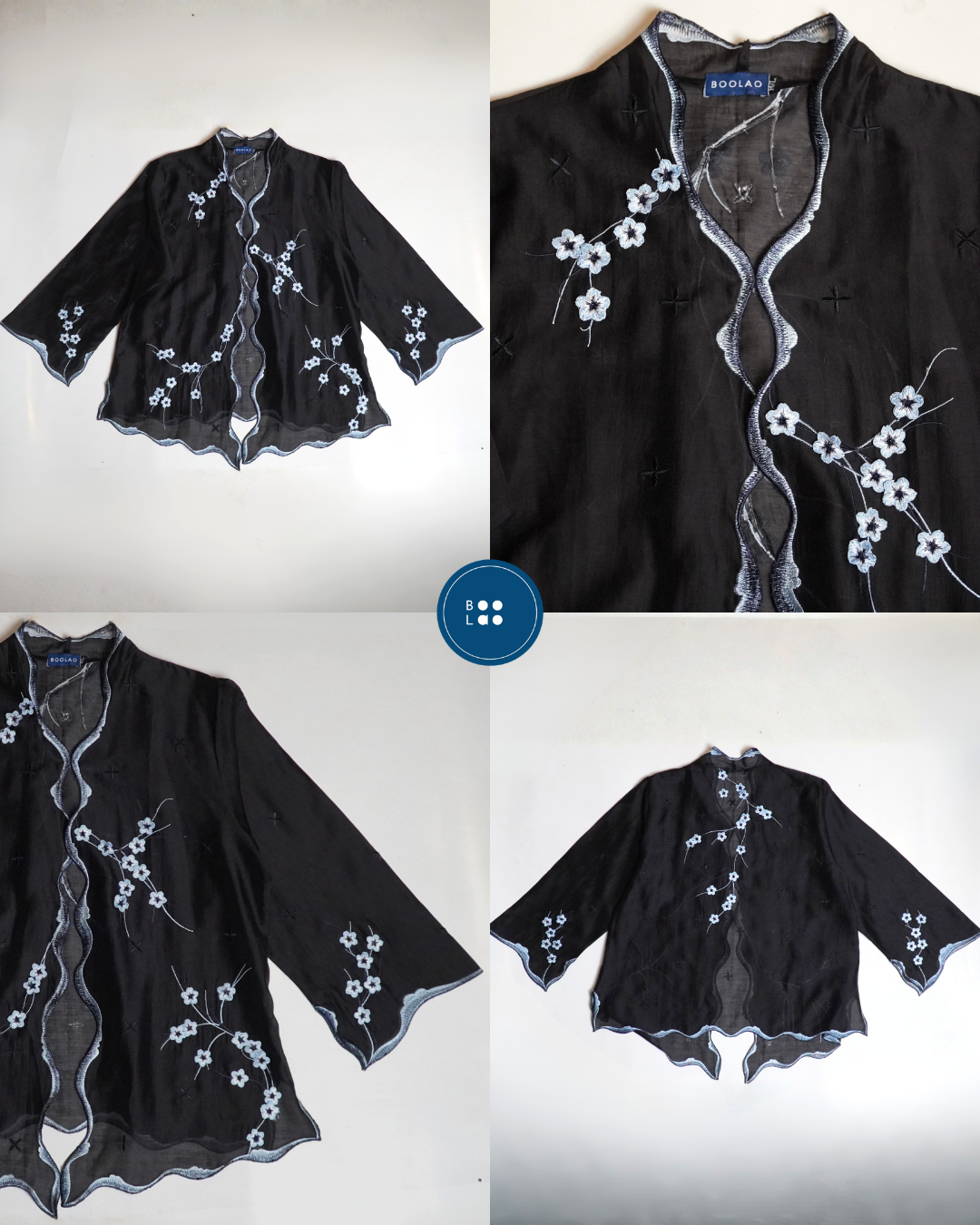 BOOLAO Kebaya Sakura 3D Embroidery - Black