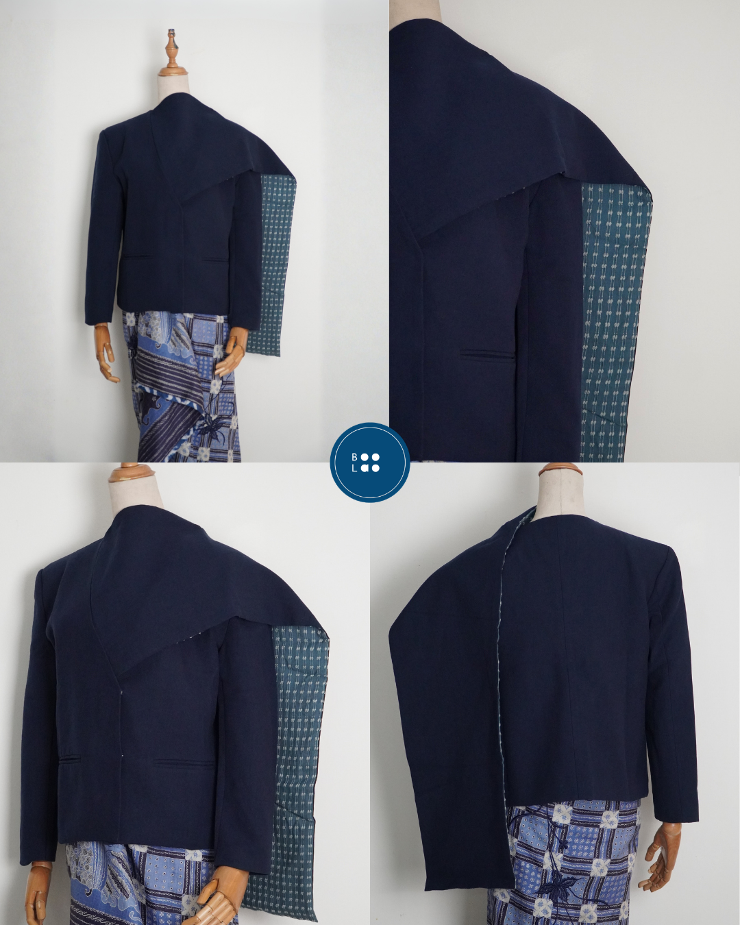 BOOLAO Blazer Janggan Selendang - Biru Navy