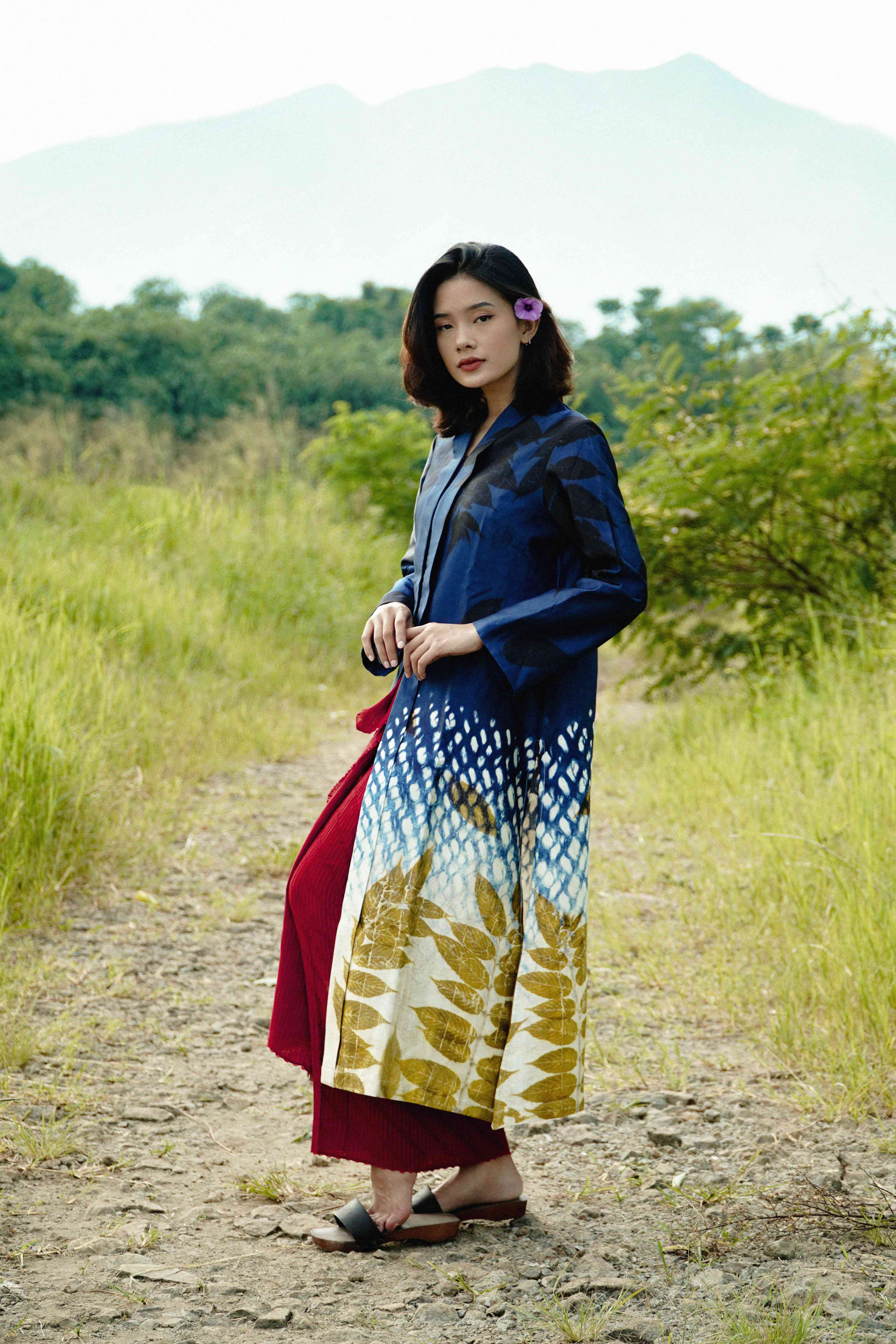 BOOLAO Encim Kebaya Shibori on Ecoprint Silk