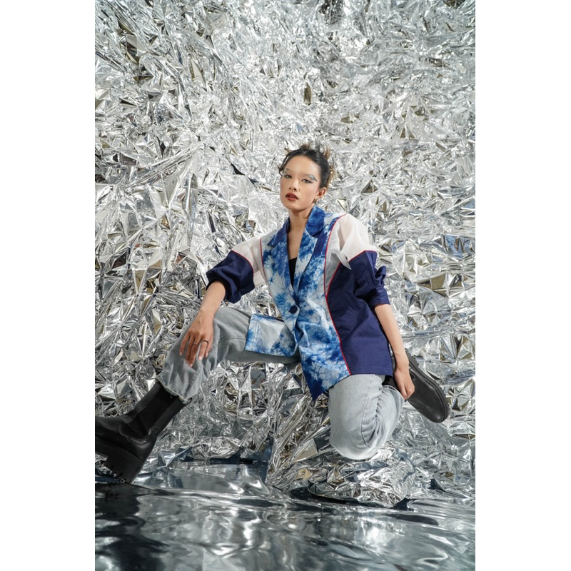 Boolao ORIGAMI Organza Blazer Tie Dye