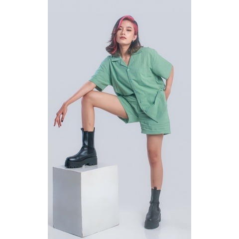 BOOLAO Kemeja Tie Dye Linen  (Bowling Shirt) - Buttons Down