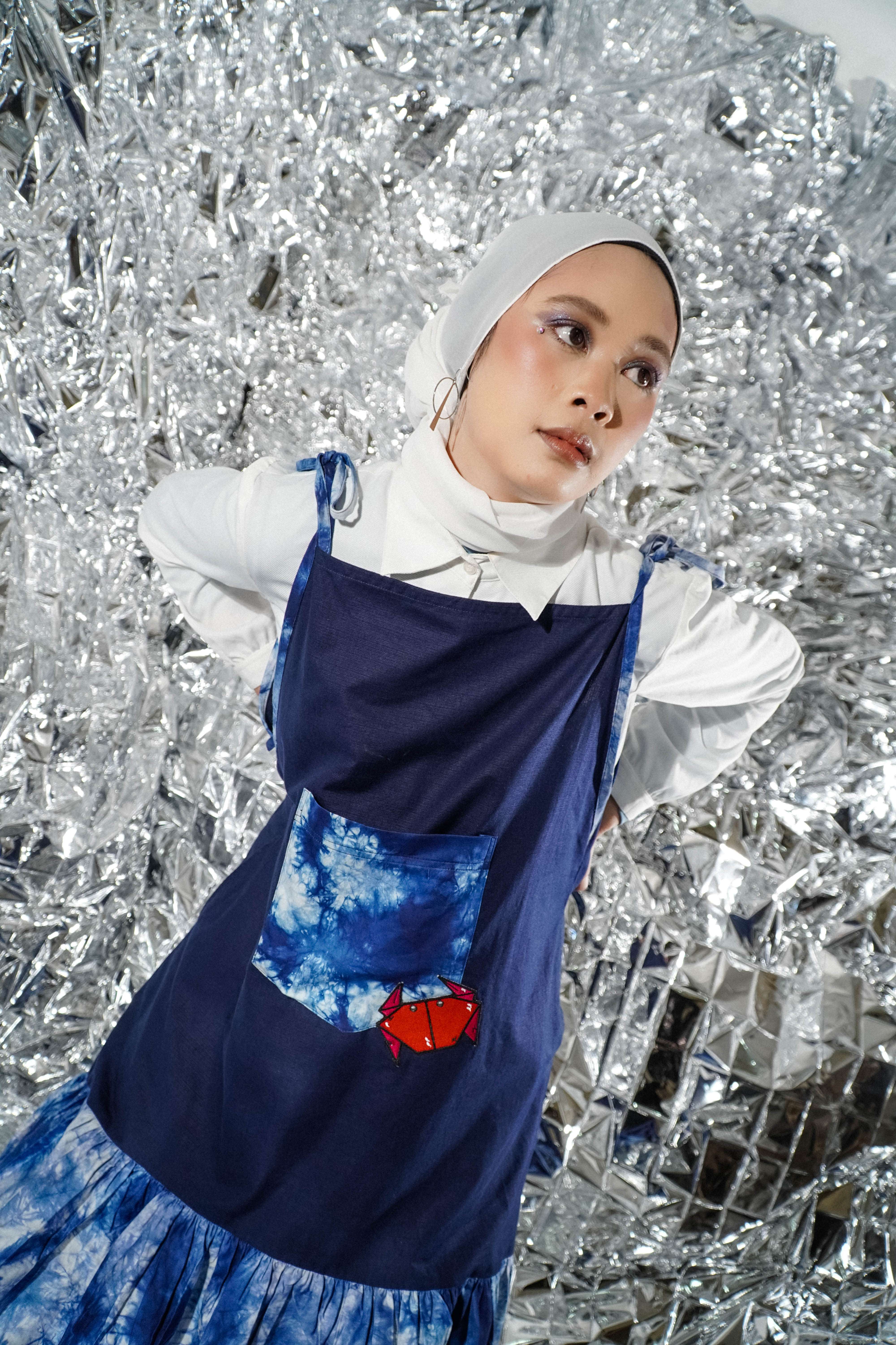 BOOLAO Spaghetti Tiered Dress (Over All Ikat)