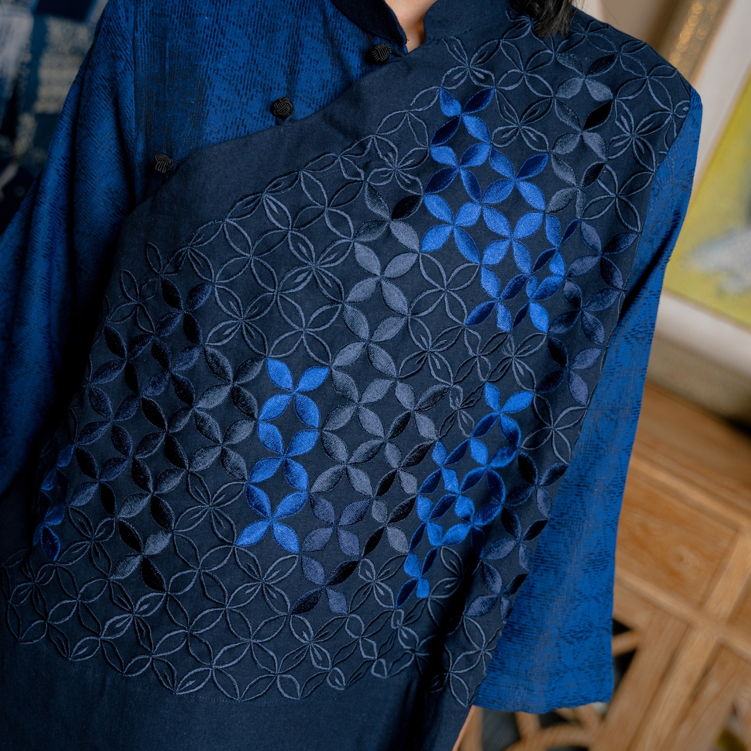 BOOLAO Blouse Cheongsam Bordir Tenun
