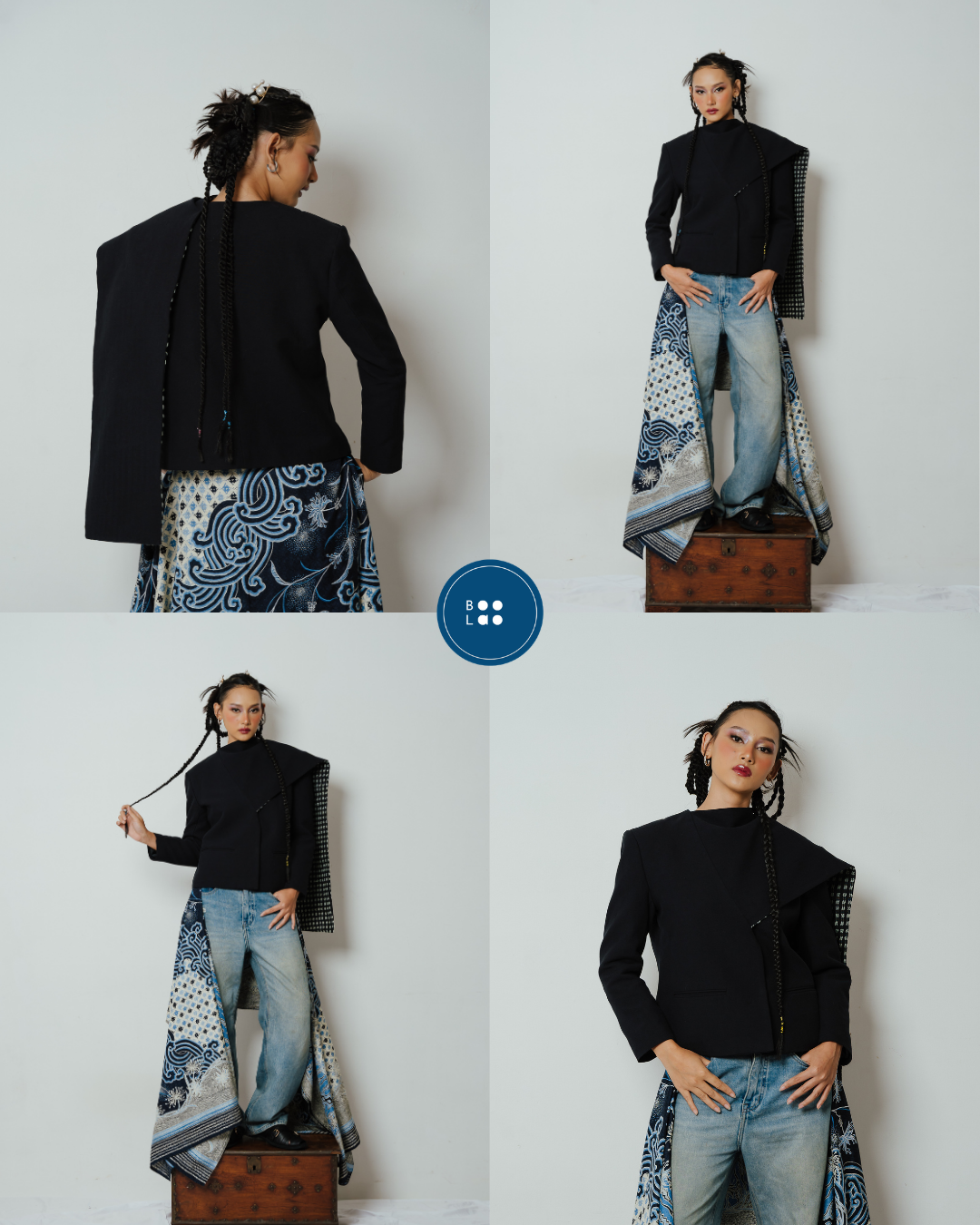 BOOLAO Blazer Janggan Selendang - Black