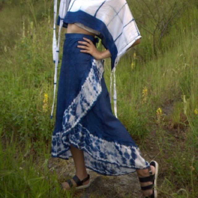 BOOLAO Shibori Wrap Skirt (Rok Nui Tie Dye)
