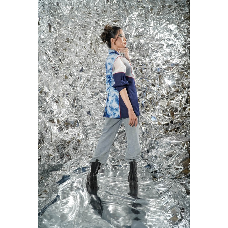 Boolao ORIGAMI Organza Blazer Tie Dye