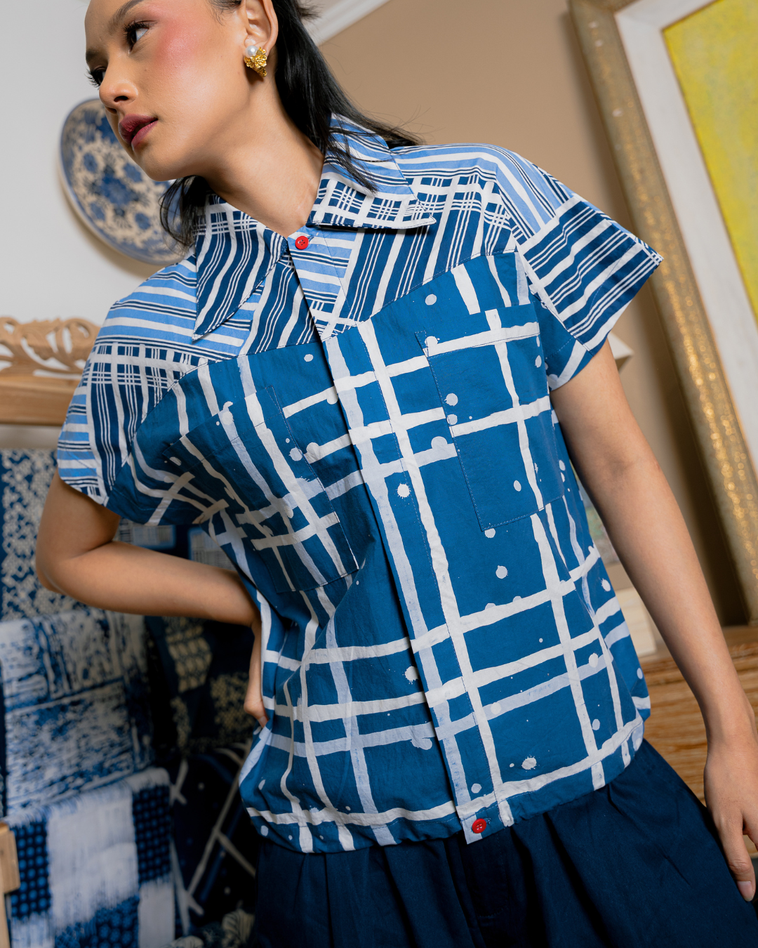 BOOLAO Kemeja Sleeveless Batik Tartan