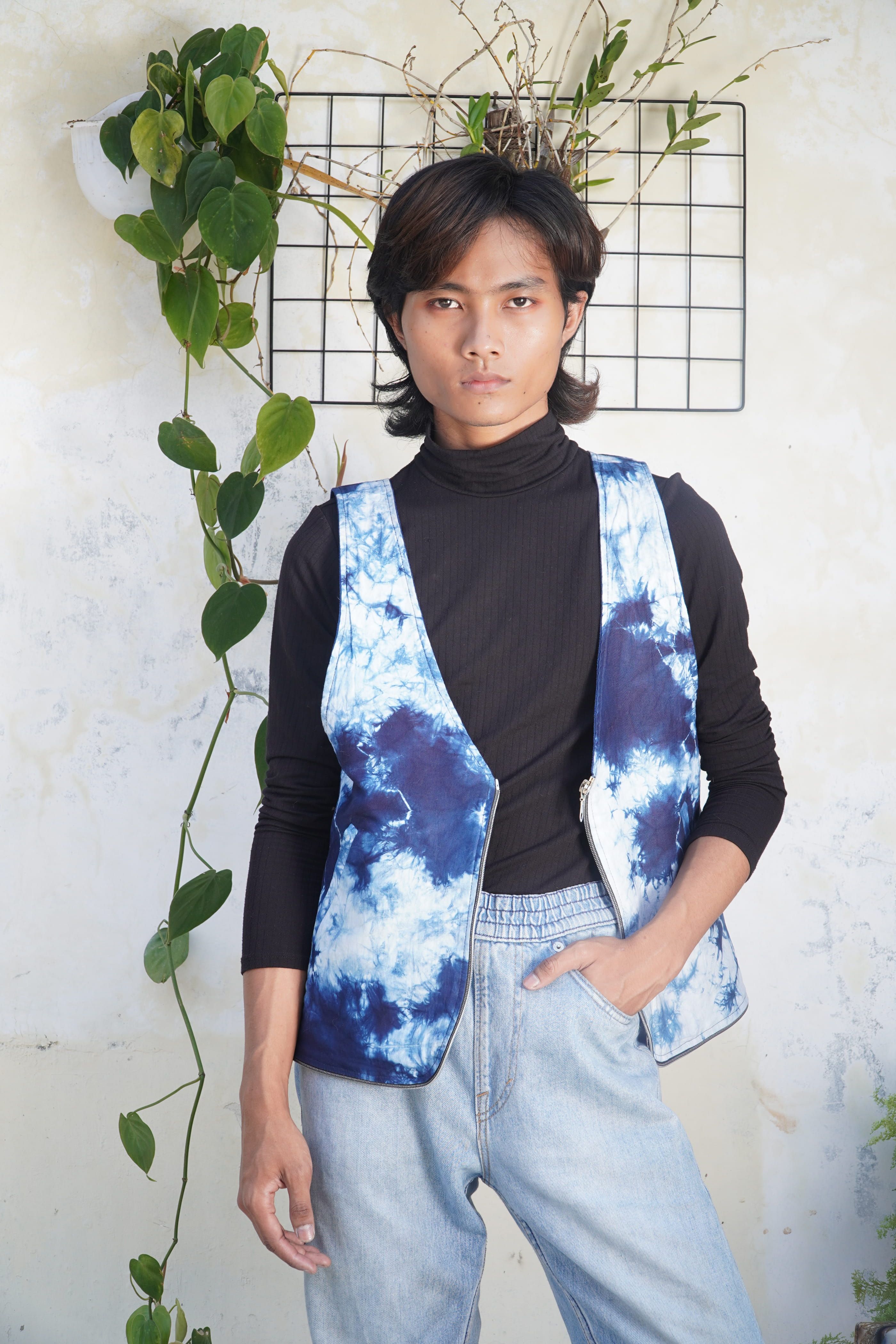 BOOLAO Totebag Vest Reversible Tie Dye Shibori