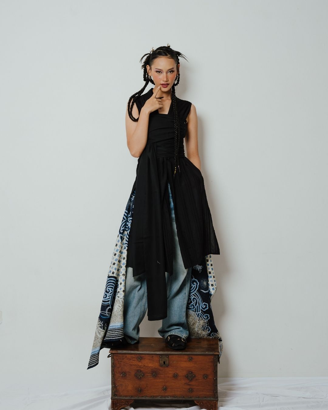 Outer ASMARA Kemben Sleeveless Detachable (Kebaya Bongkar Pasang) - Hitam