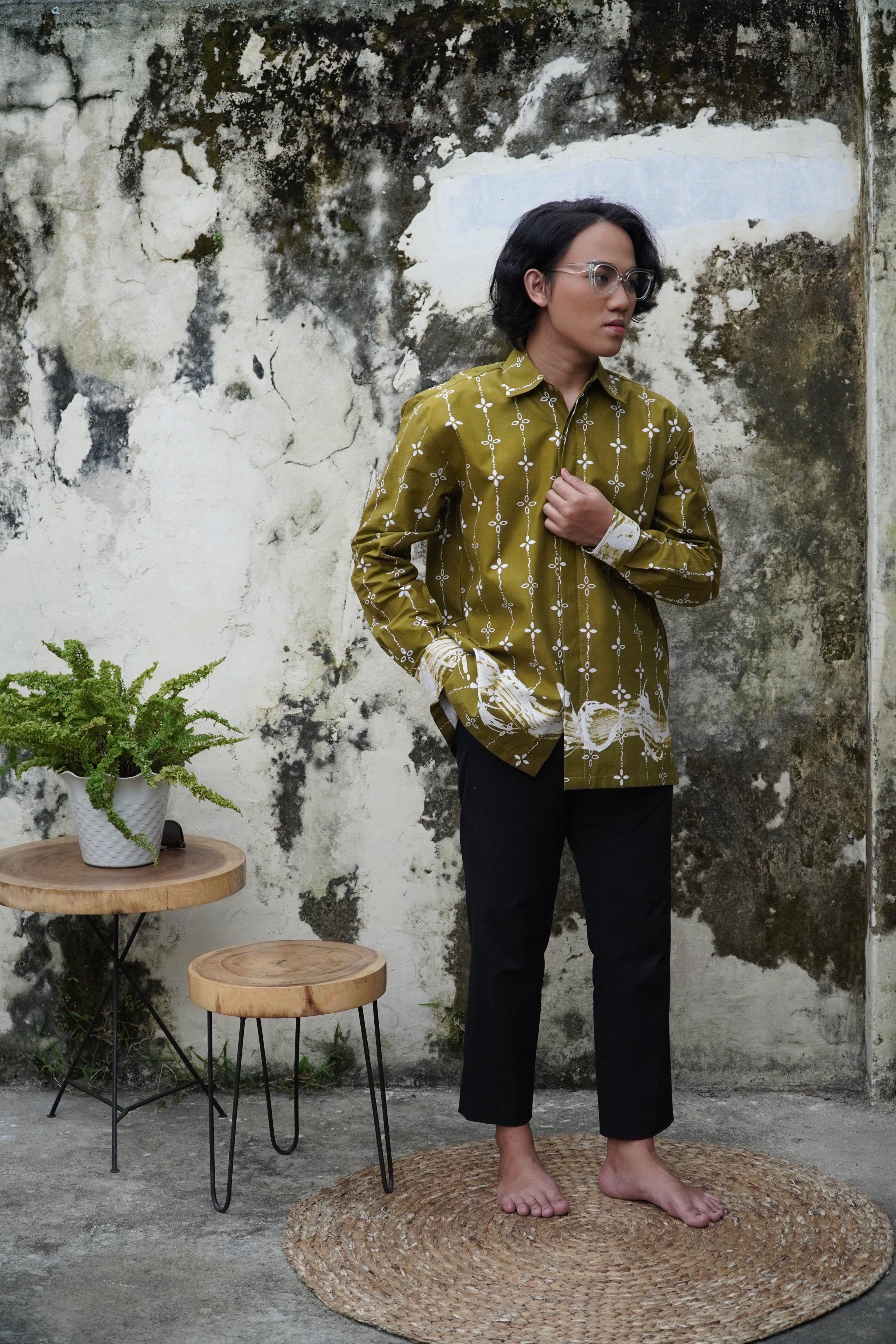 BOOLAO Kumeli Kemeja Panjang - Hijau Olive