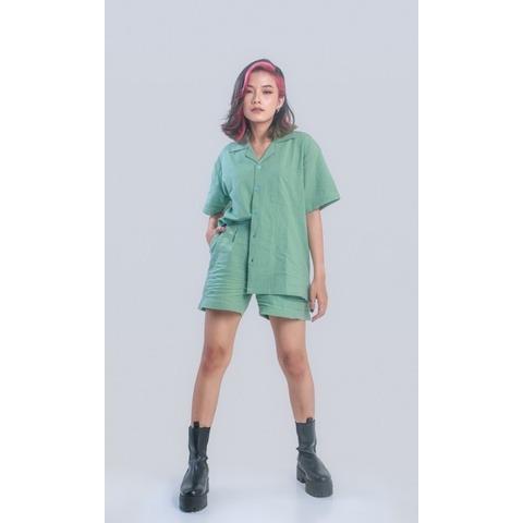 BOOLAO Kemeja Tie Dye Linen  (Bowling Shirt) - Buttons Down