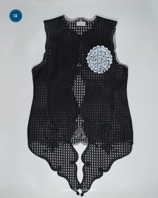 Djaline by Boolao Kebaya Vest Anggrek Borondong - Hitam