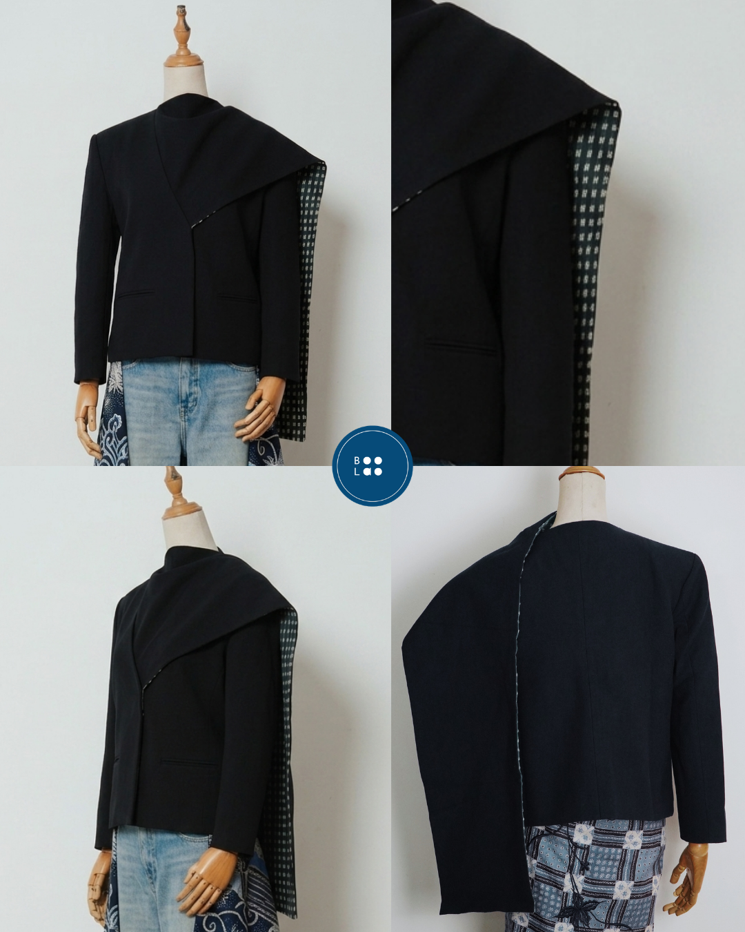 BOOLAO Blazer Janggan Selendang - Black