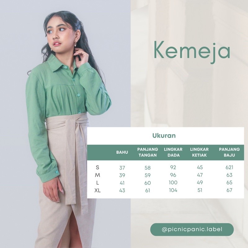 Picnic Panic Kemeja Basic Hijau Mint Matcha (Daily Basic Shirt)