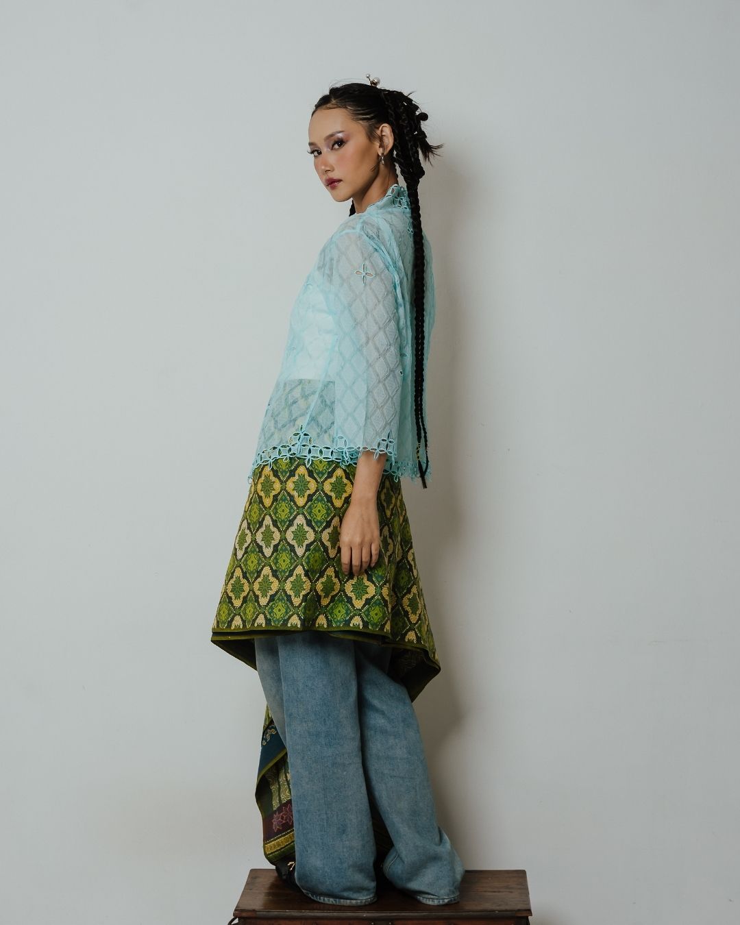 BOOLAO Kebaya Seribu Kawung - Biru Muda
