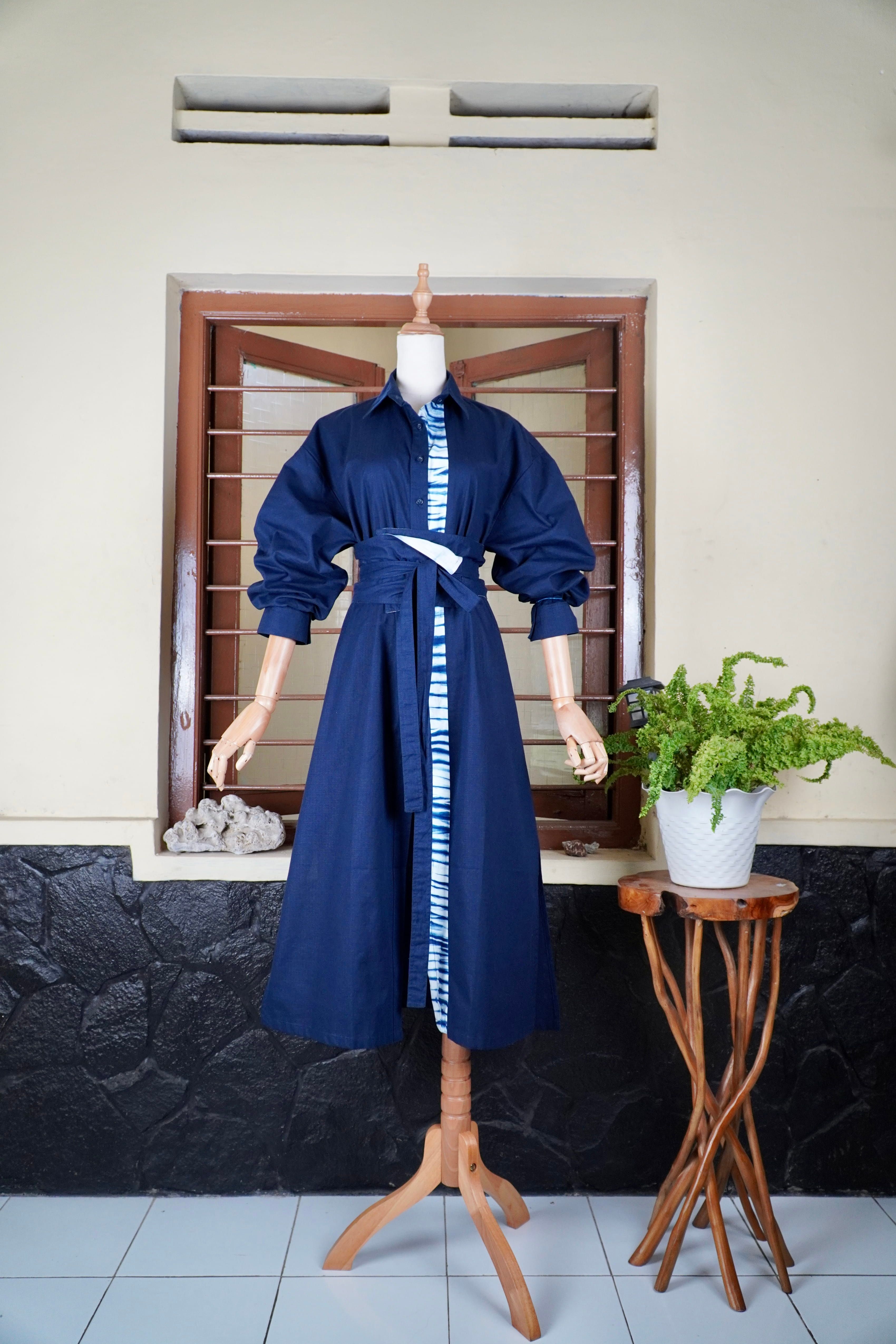 BOOLAO Kemeja Liz Oversize Arashi (Long Shirt Arashi Shibori)