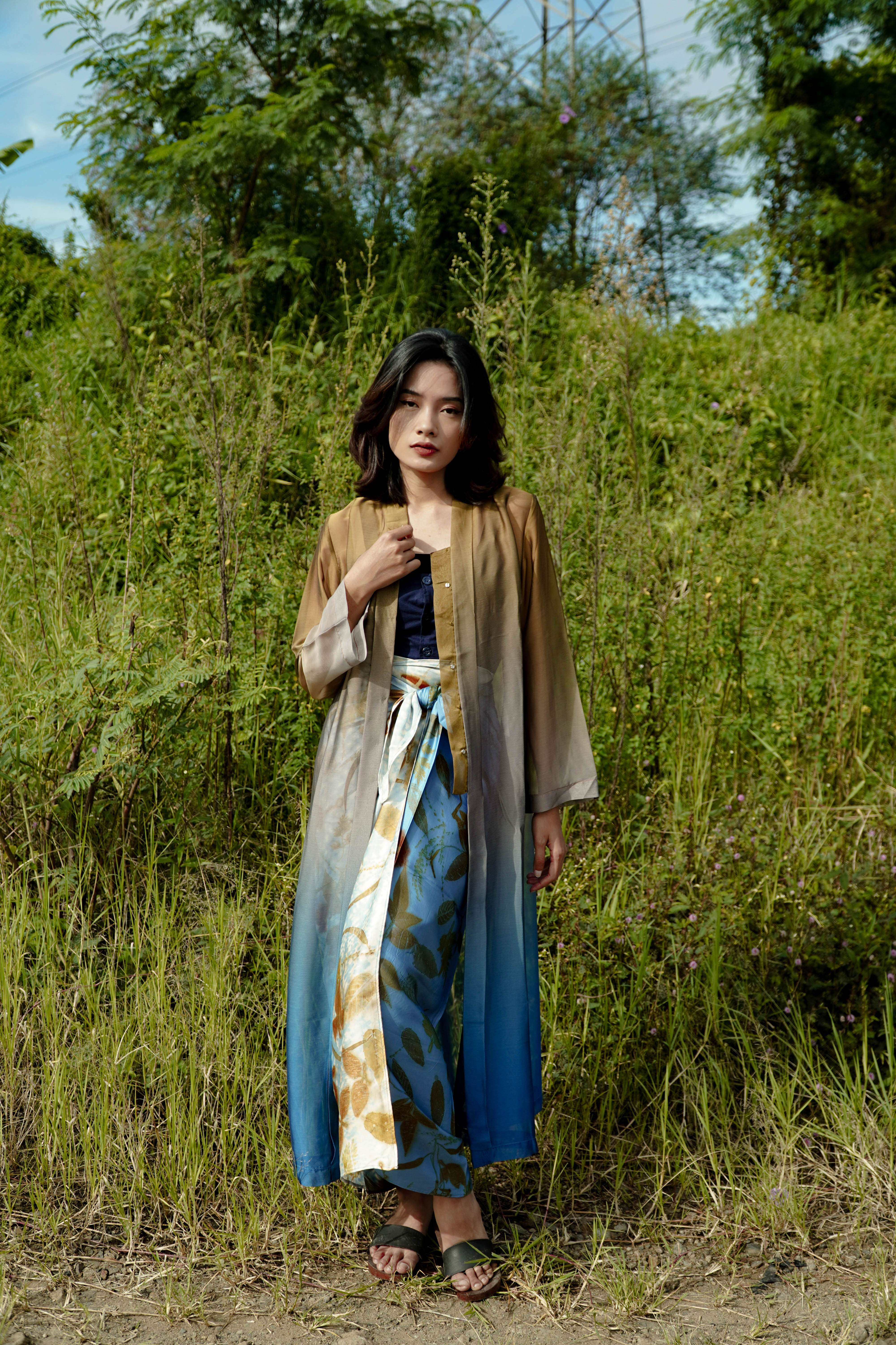 BOOLAO Kebaya Encim Gradation Sifone Blue Grey Lime