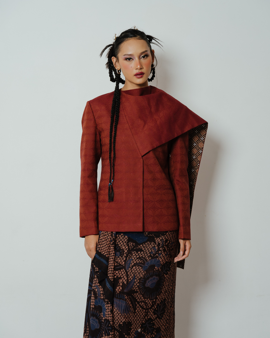 BOOLAO Blazer Janggan Selendang Hand-Woven Brown