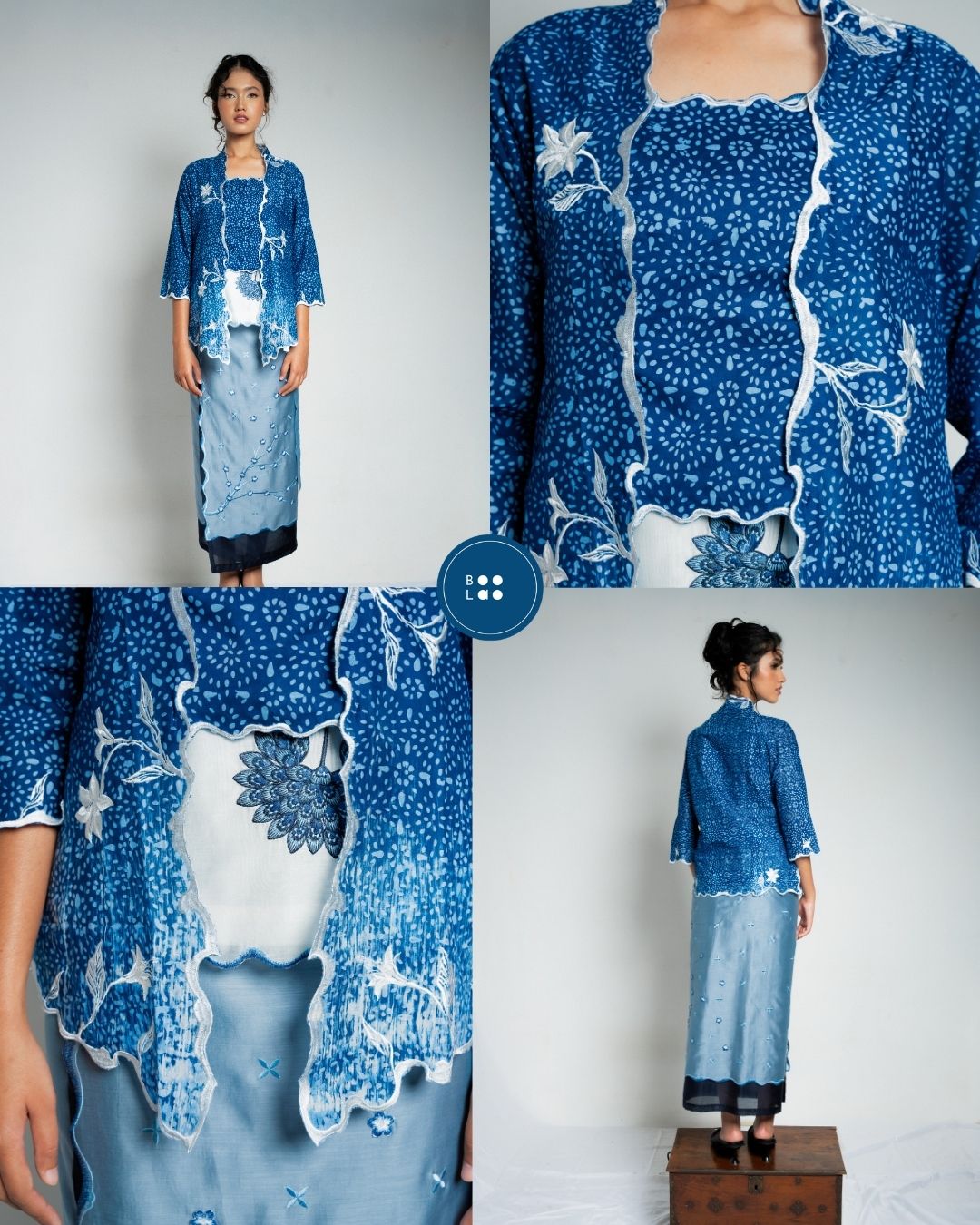 BOOLAO Outer Kebaya Batik Cap Detachable (Kebaya Bongkar Pasang)
