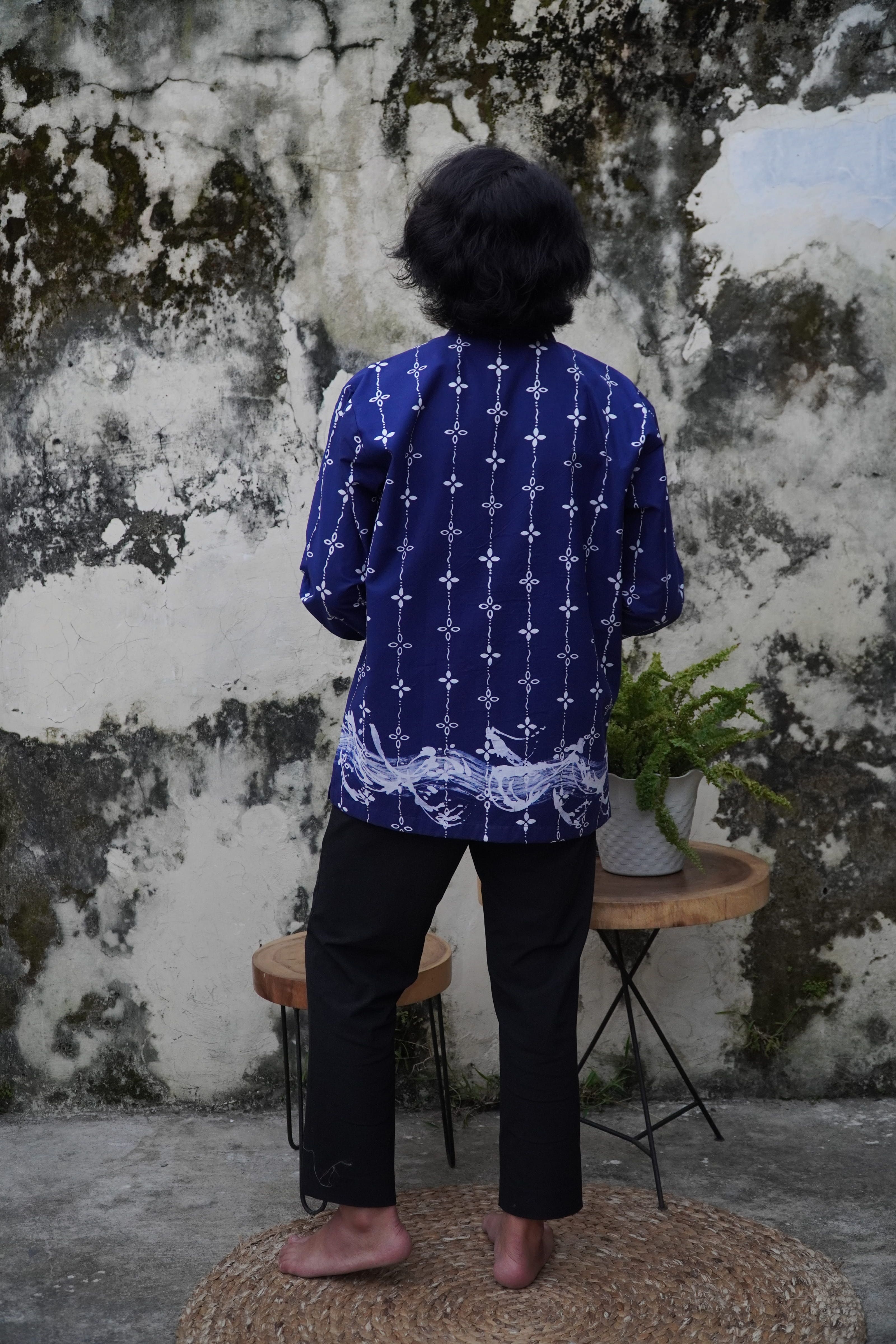 BOOLAO Kumeli Kemeja Panjang - Navy Blue