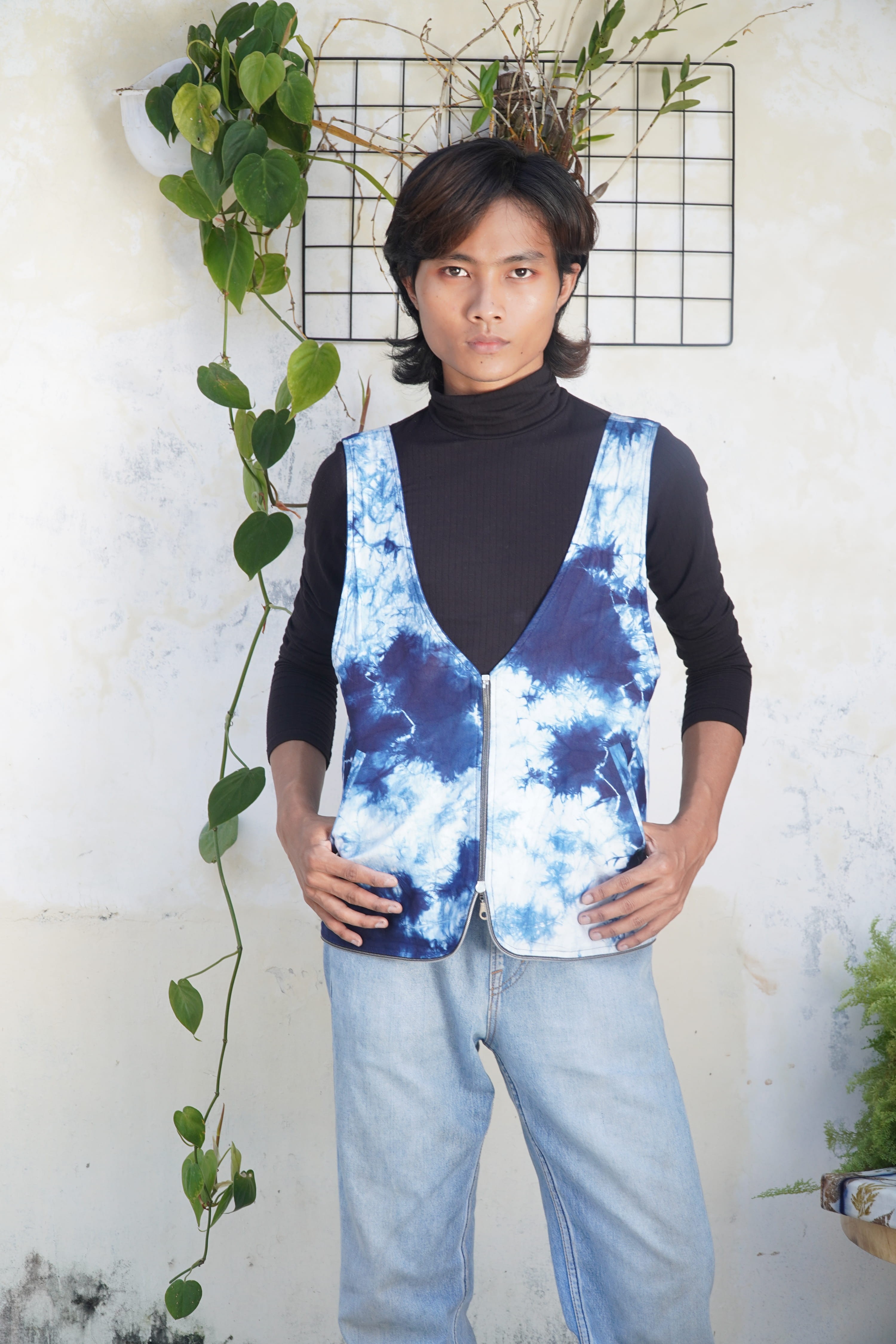 BOOLAO Totebag Vest Reversible Tie Dye Shibori