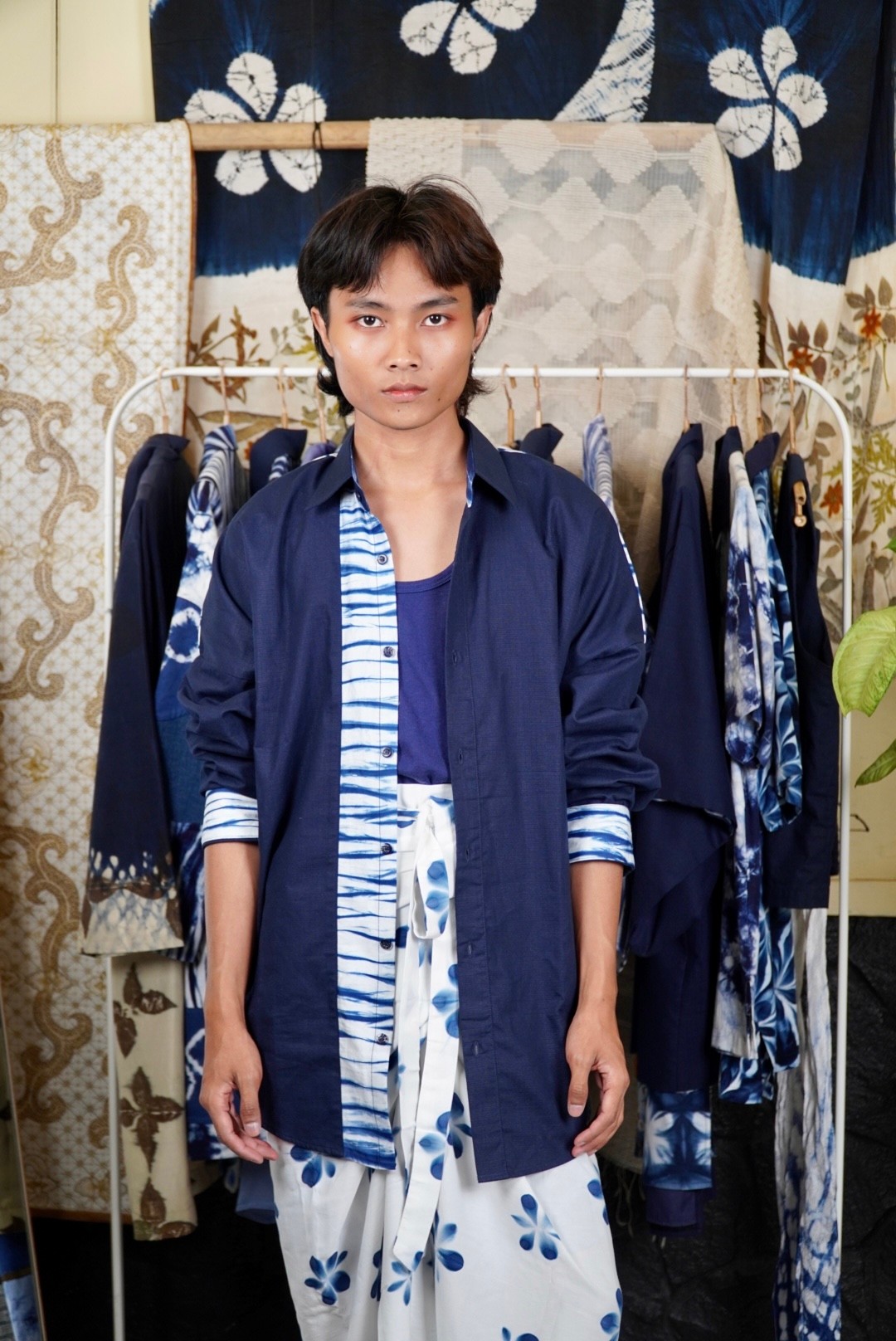 BOOLAO Kemeja Liz Arashi Oversize Navy