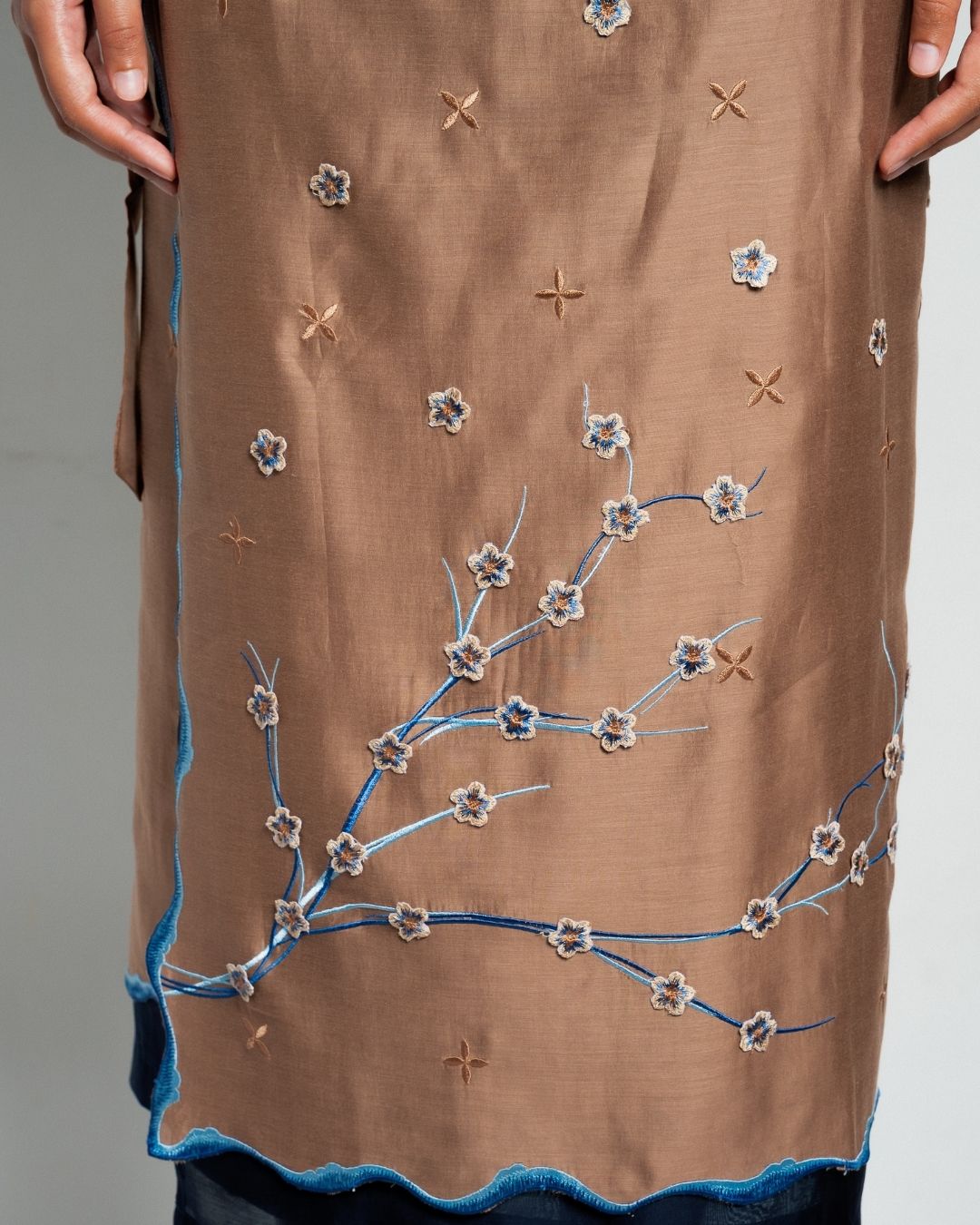 BOOLAO Sakura Saroong Wrap Skirt - Brown