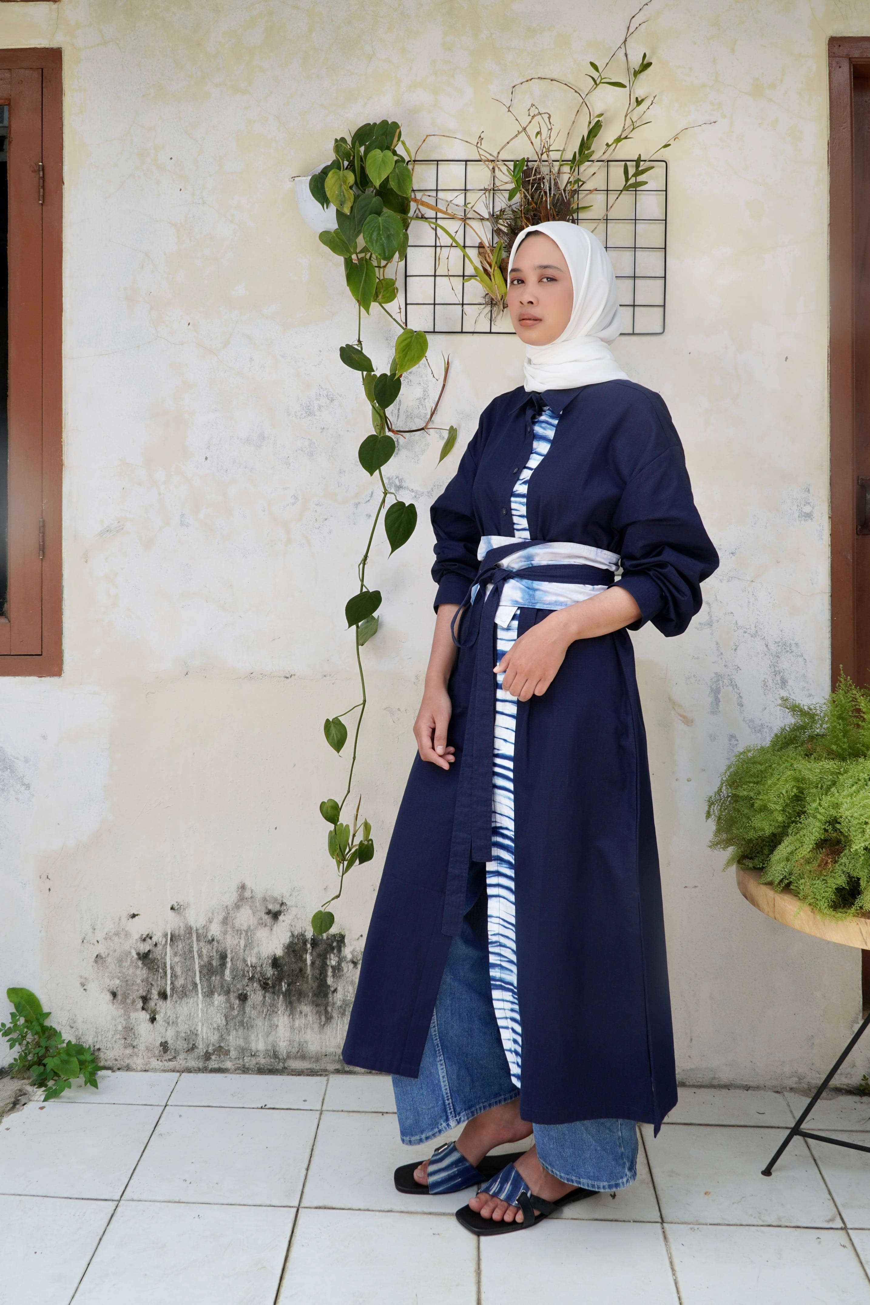 BOOLAO Kemeja Liz Oversize Arashi (Long Shirt Arashi Shibori)