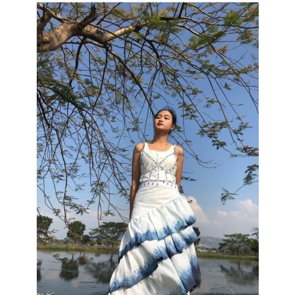 BOOLAO Ombre Cupang Wrap Skirt (Drapery Multifunctional Skirt)