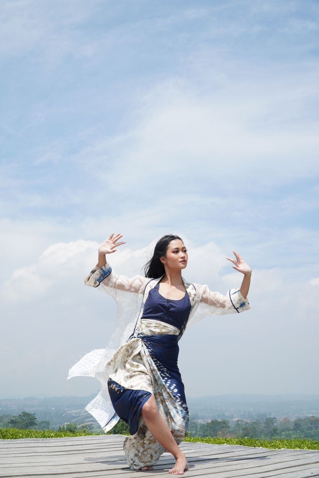 BOOLAO Organdi Outer Shibori on Ecoprint