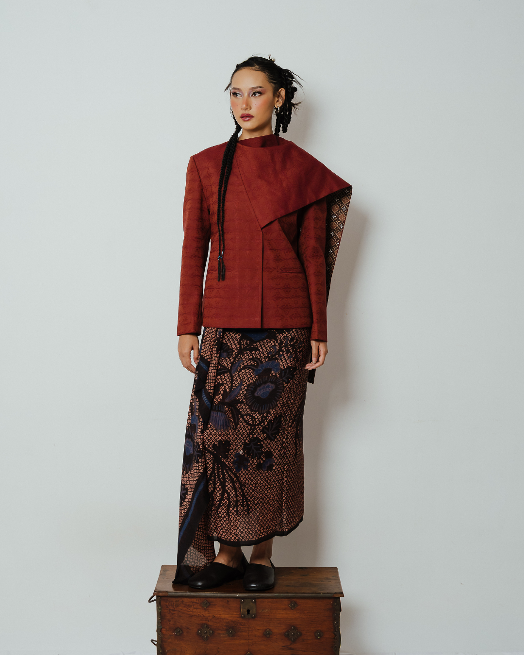 BOOLAO Blazer Janggan Selendang Hand-Woven Brown