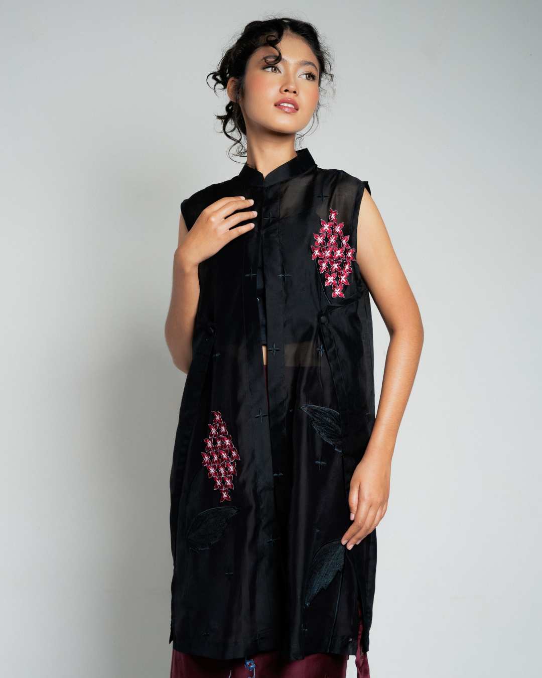 BOOLAO Outer Geranium Flower Sleeveless