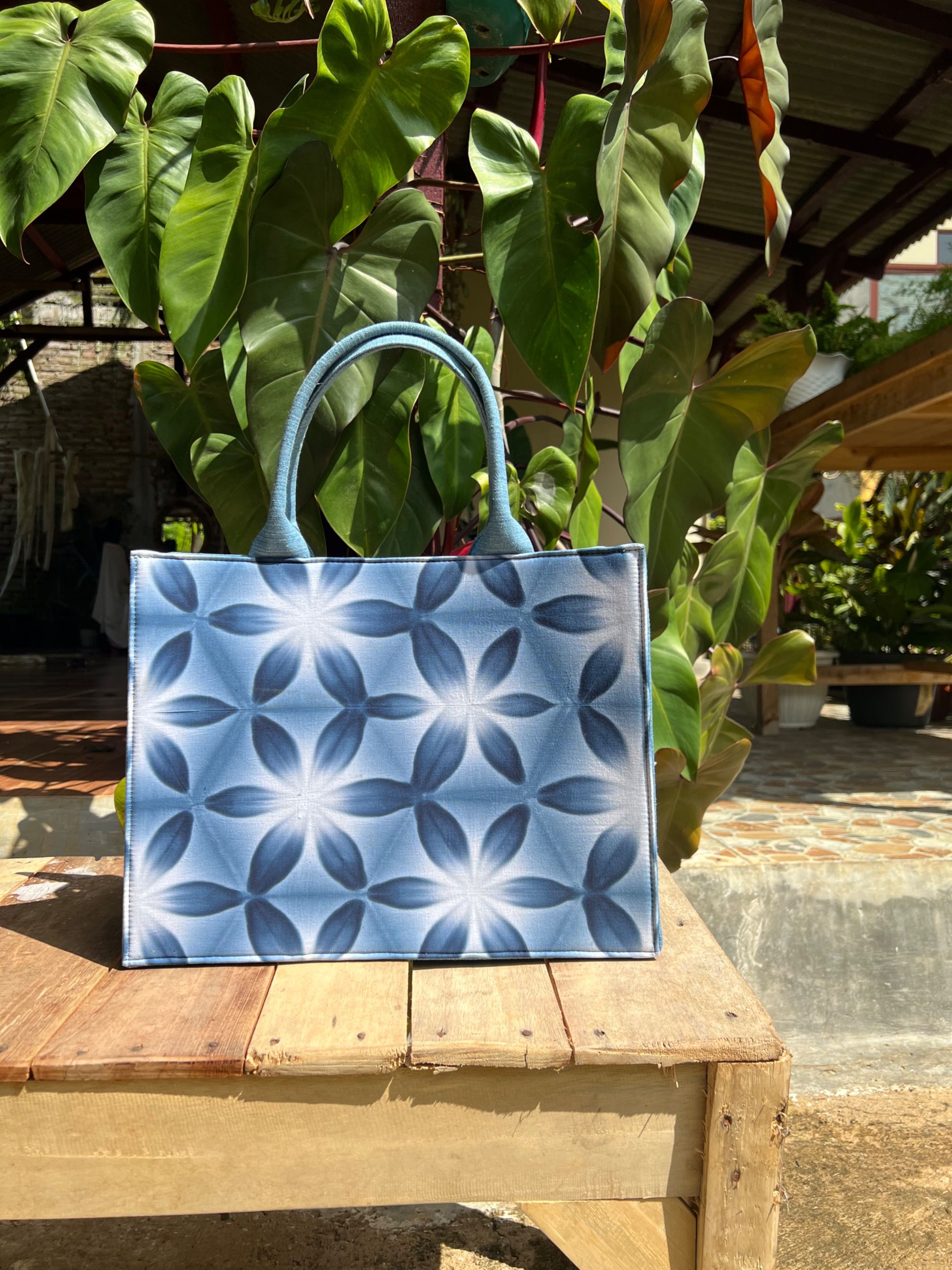 BOOLAO The Totebag Snow Flower - Blue Denim