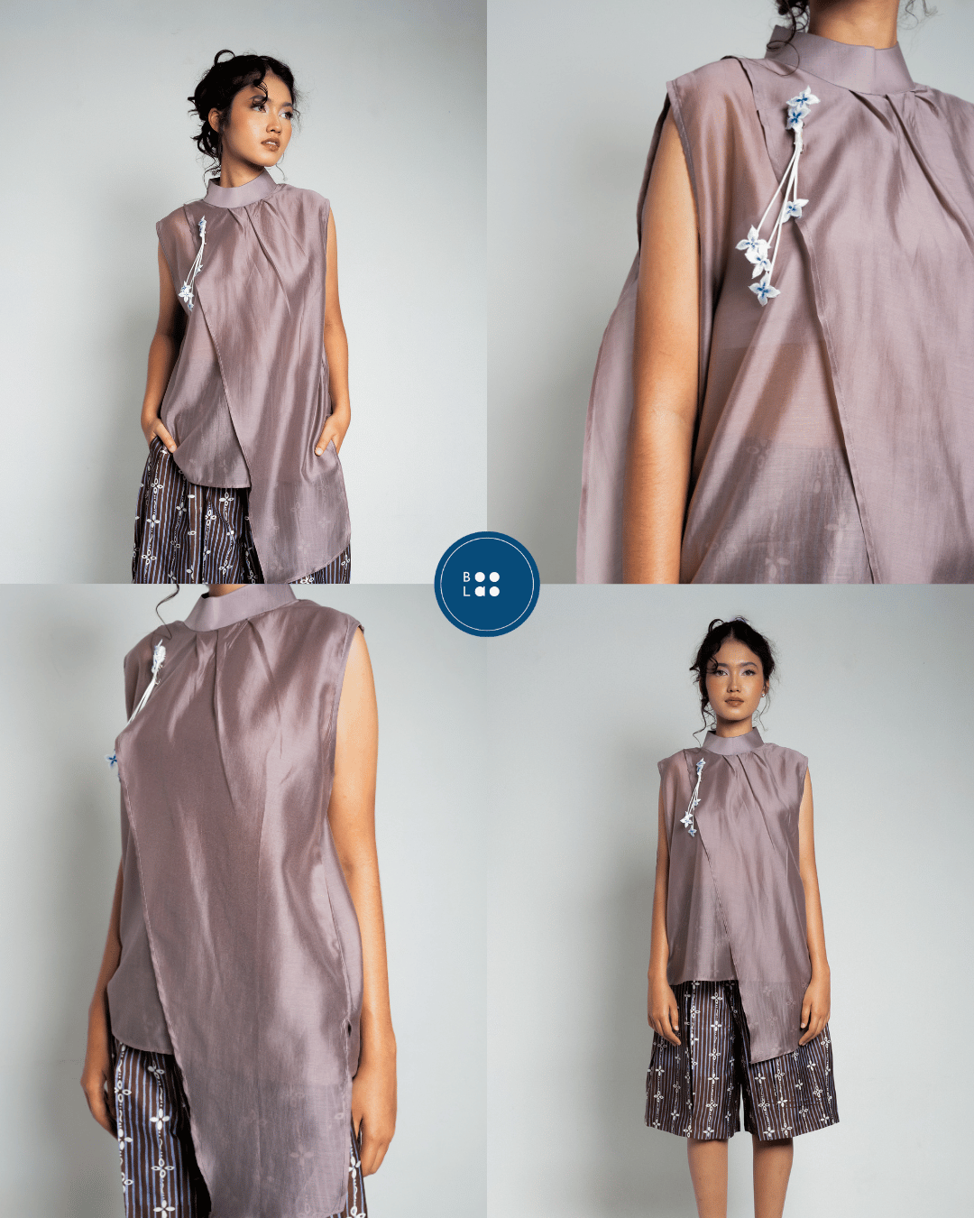 Blouse Nawang Wulan - Mauve (Tanpa tangan)