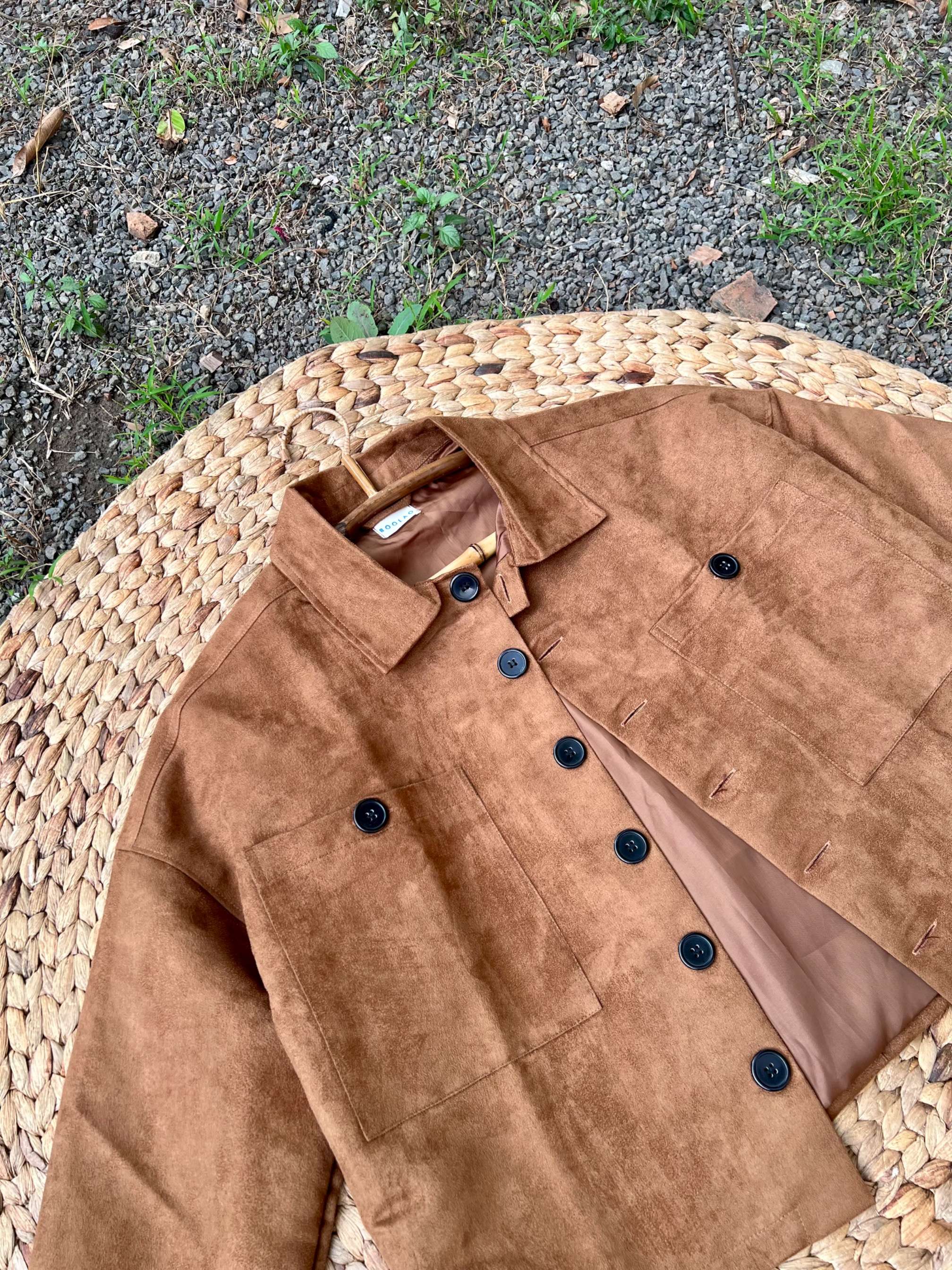 BOOLAO  Suede Oversize Jacket