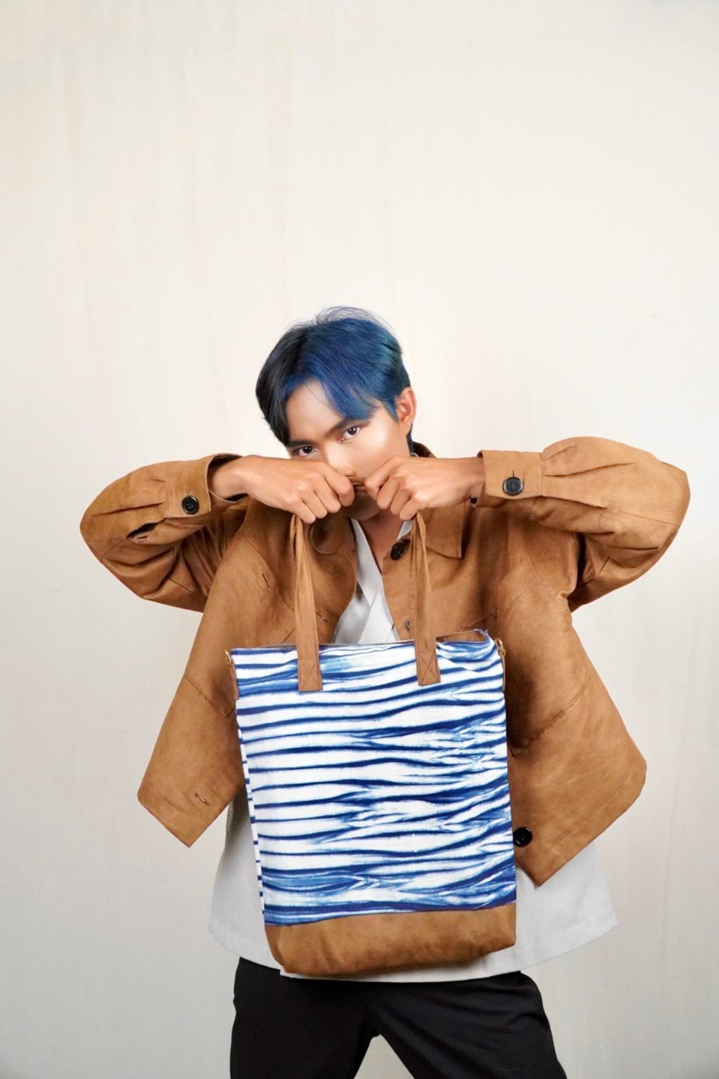 BOOLAO Arashi Daily Canvas Totebag with Suede