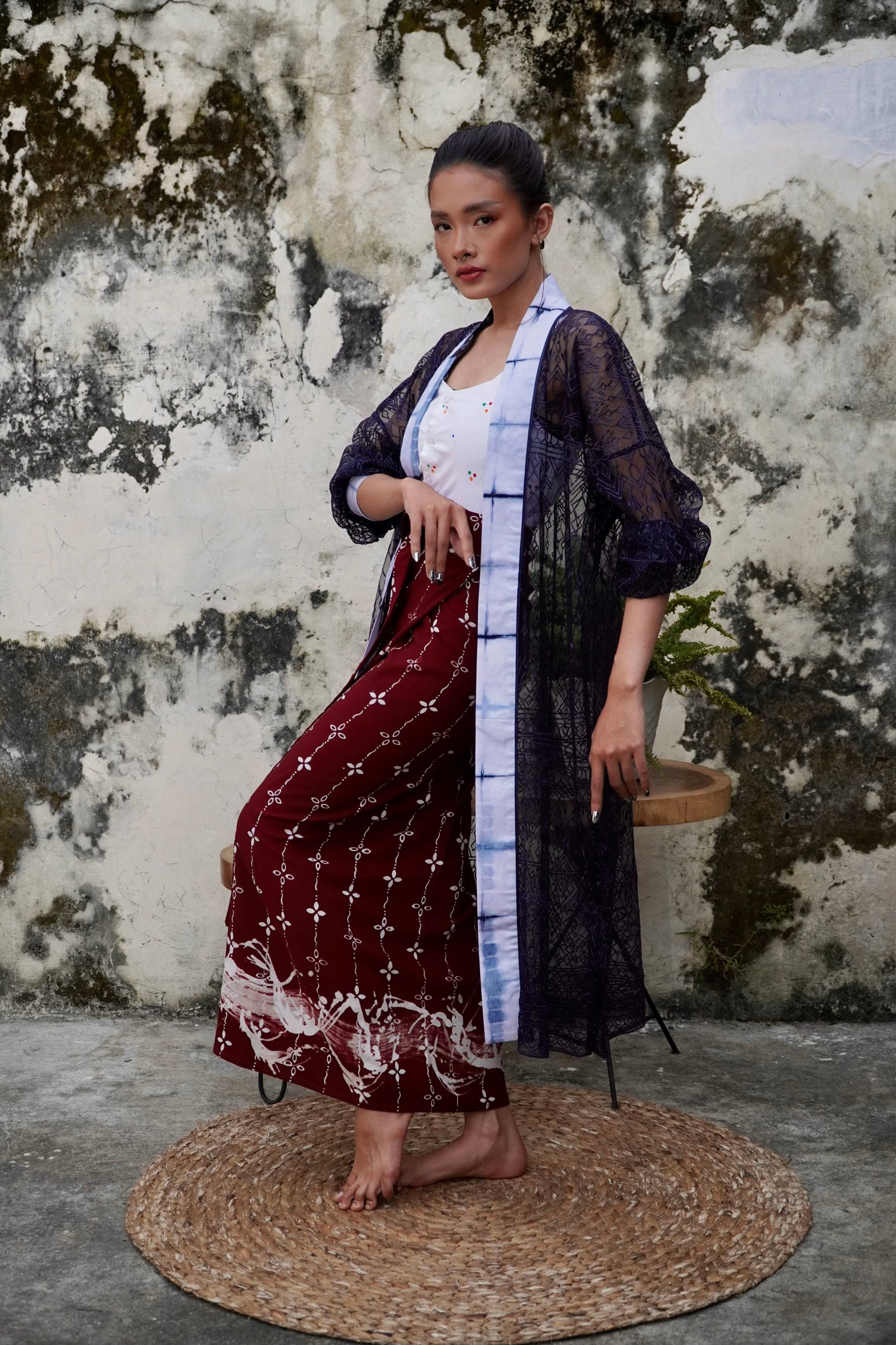 BOOLAO Embroidery Del Lune Outer Balloon Sleeve 
