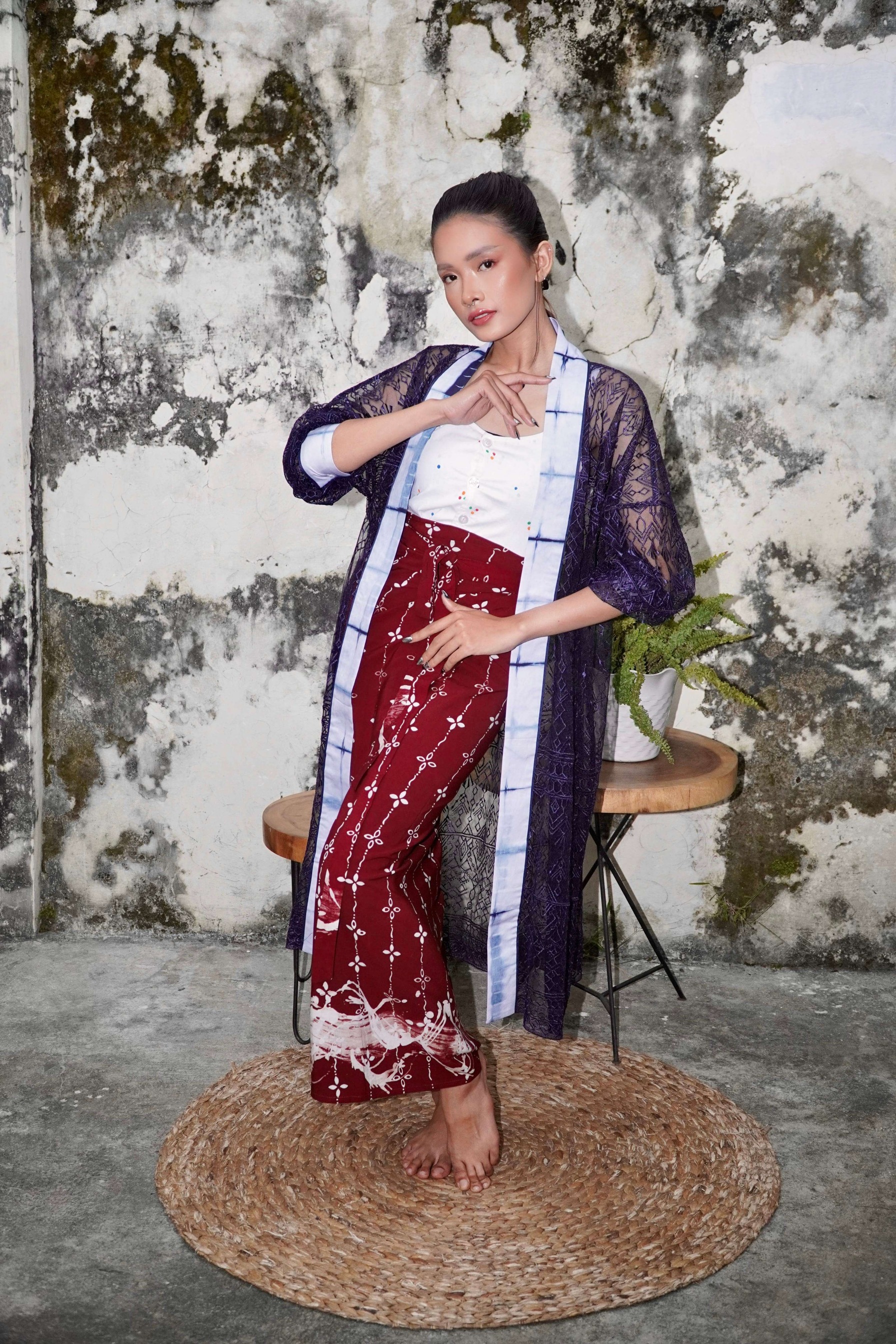 BOOLAO Embroidery Del Lune Outer Balloon Sleeve 