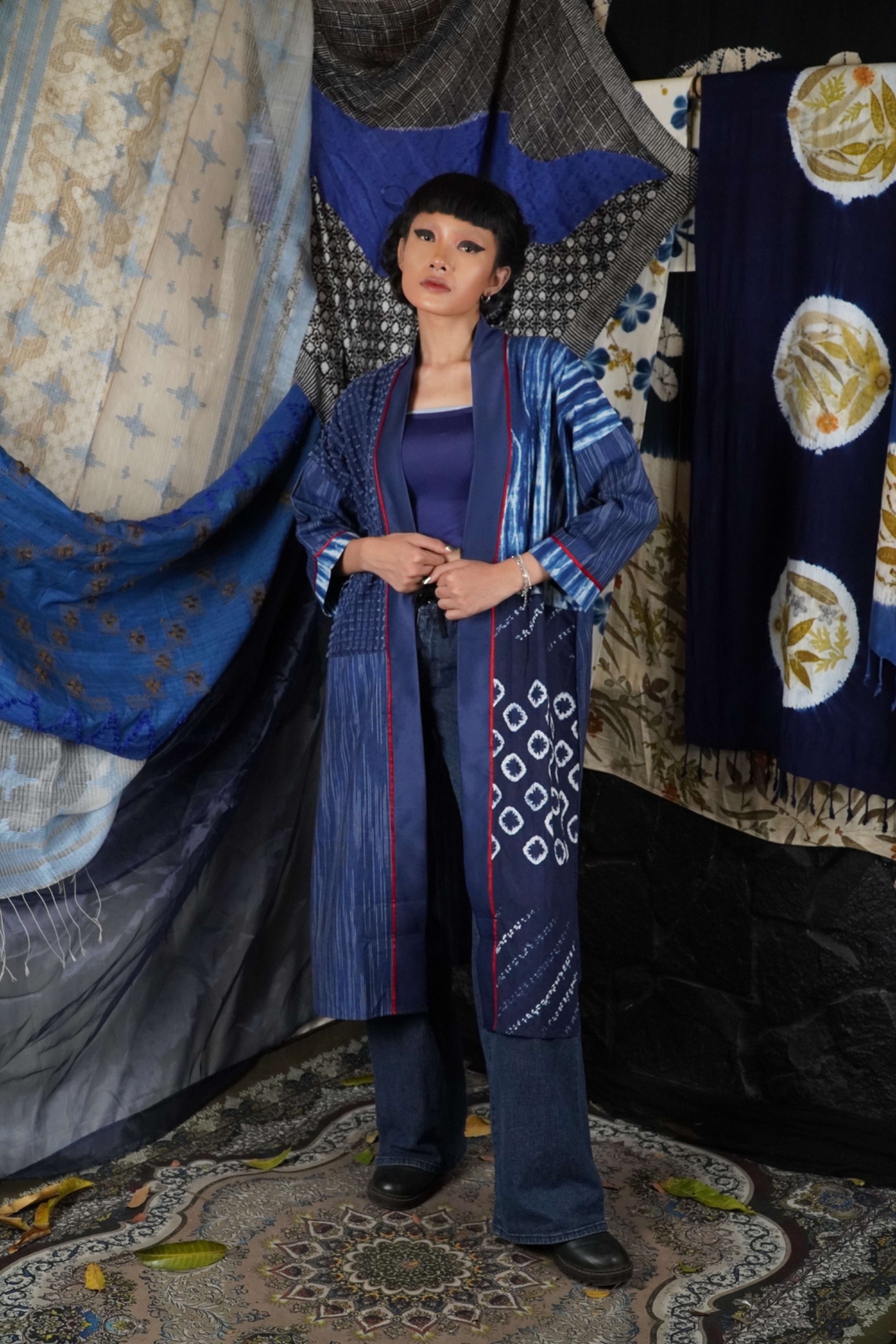 BOOLAO Outer Patchwork Shibori and Tenun Bulu