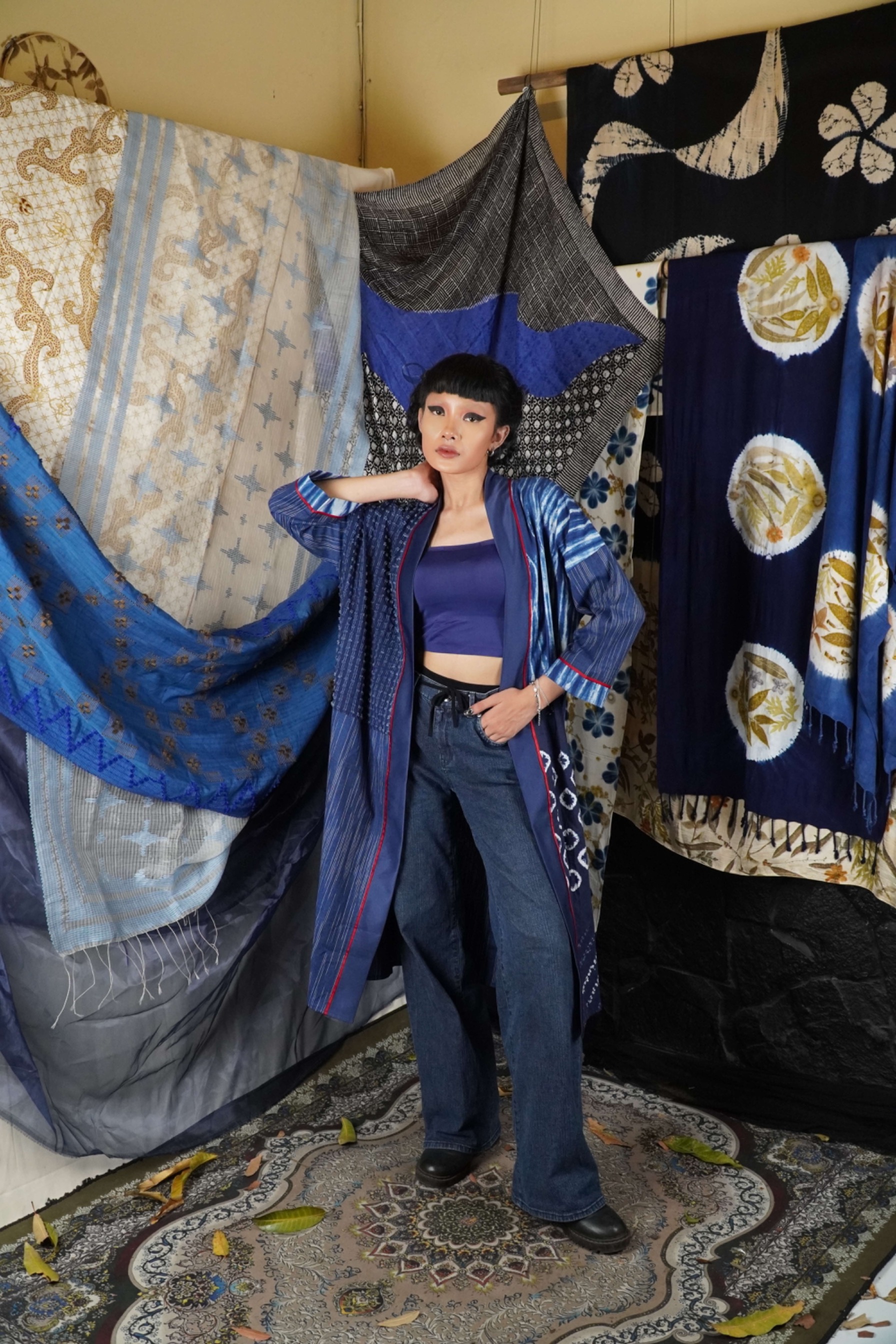 BOOLAO Outer Patchwork Shibori and Tenun Bulu