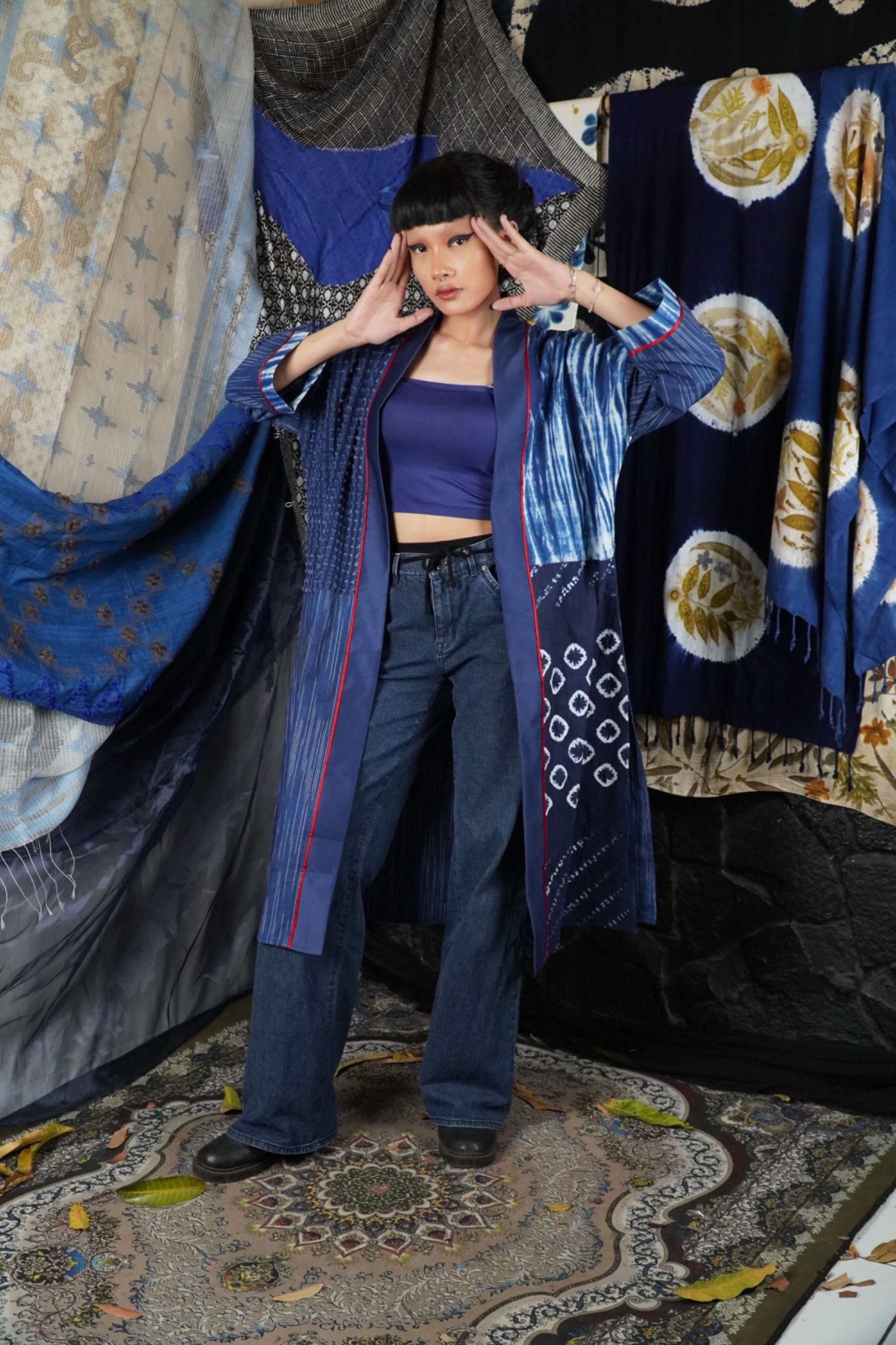BOOLAO Outer Patchwork Shibori and Tenun Bulu