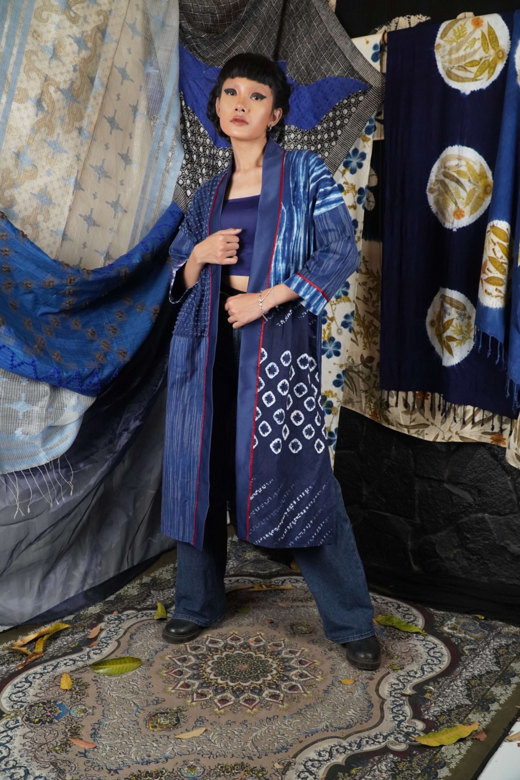BOOLAO Outer Patchwork Shibori and Tenun Bulu